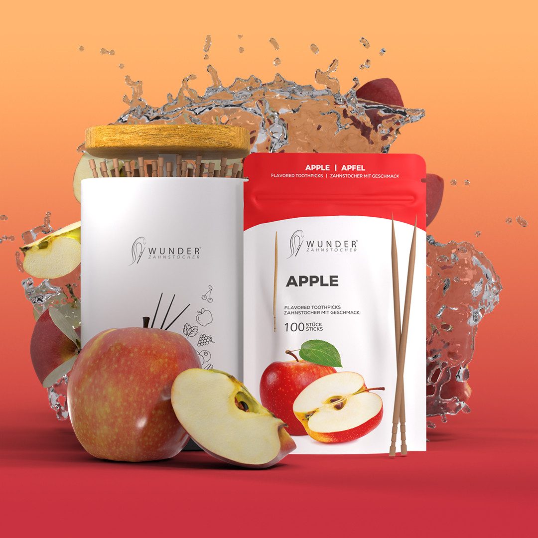 Wunder Zahnstocher Mundpflegecenter Wunder Zahnstocher - 1x Apfel RF + 1x Zahnstocherspender