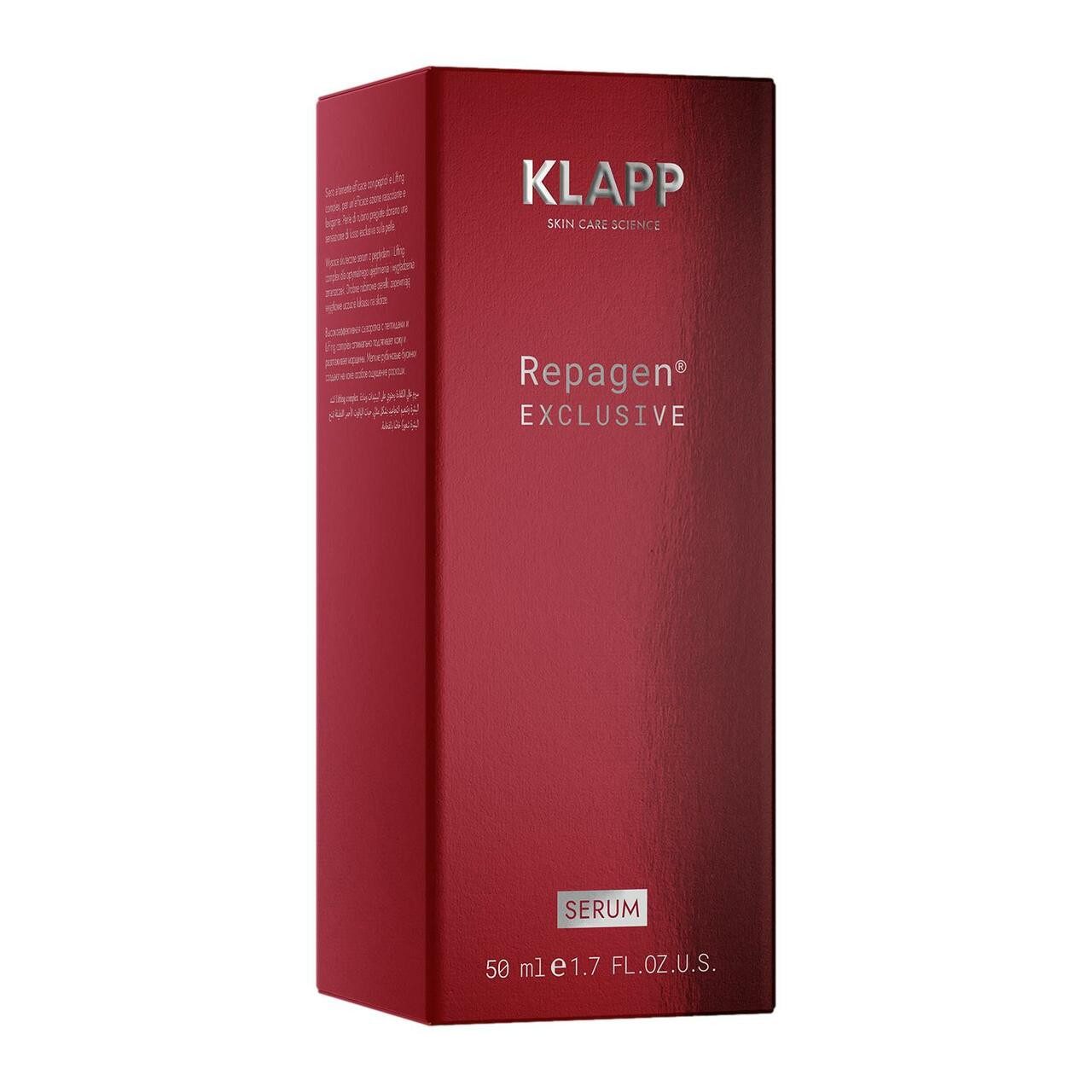Klapp Cosmetics Gesichtsserum Repagen Exclusive Serum, Hightech-Wirkstoffe fördern Kollagensynthese für g