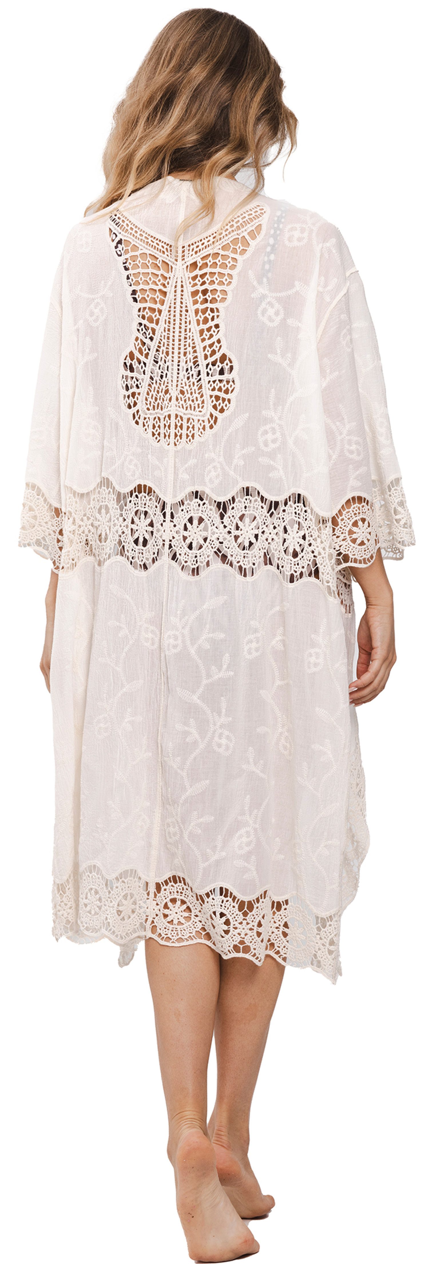 Pastunette Strandkleid Damen Strand Poncho mit Spitze (1-tlg) Baumwolle – Bild 2 von 4