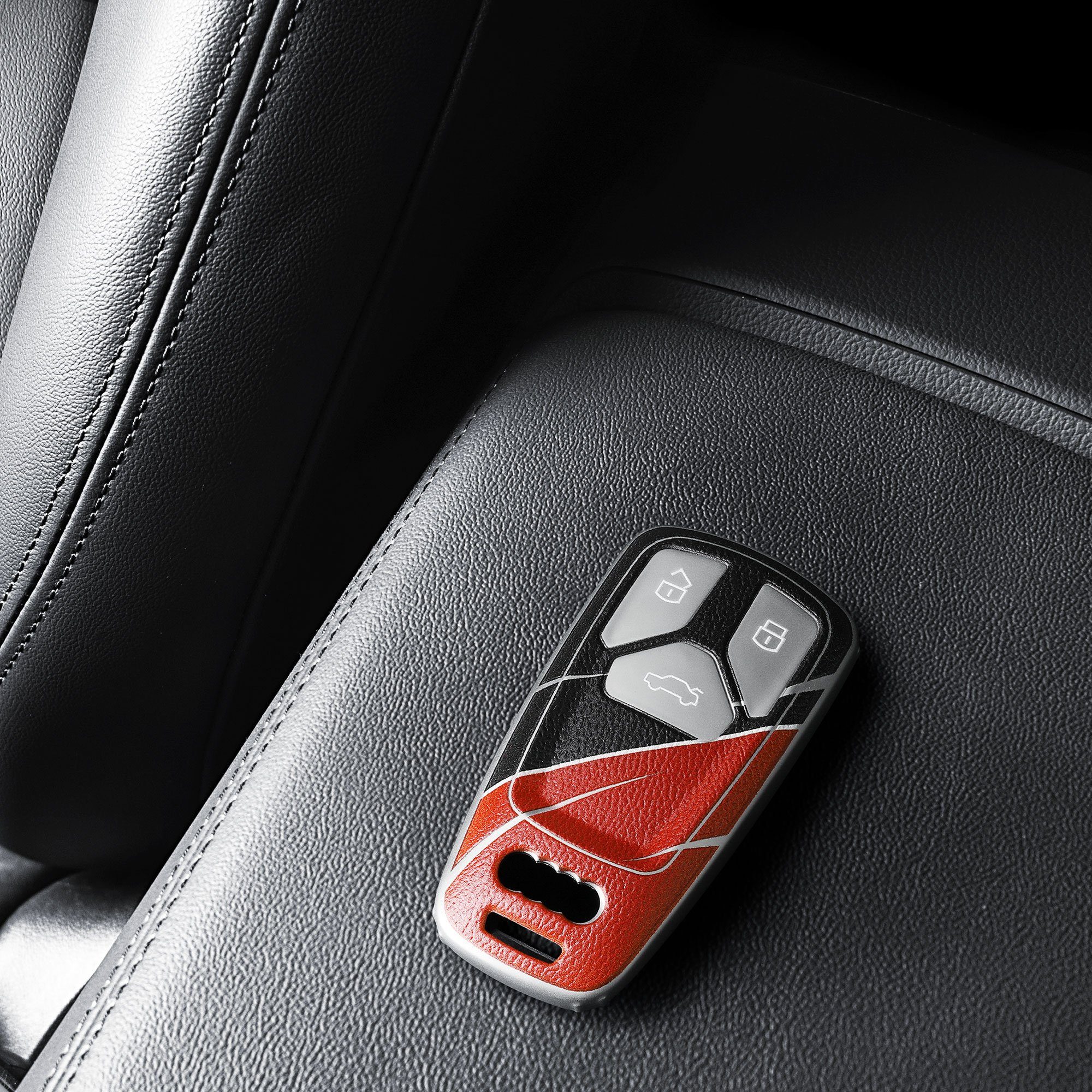 kwmobile Schlüsseltasche Autoschlüssel Hülle für Audi, TPU Schutzhülle  Schlüsselhülle Cover für Audi, geeignet für Audi 3-Tasten Smartkey  Autoschlüssel (nur Keyless Go)