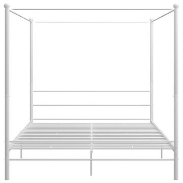 furnicato Bett Himmelbett Weiß Metall 200x200 cm