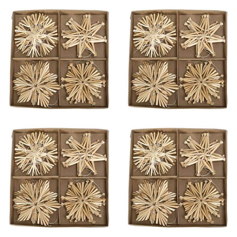 Posiwio Christbaumschmuck 48tlg. Strohstern NATURE natur weiß Anhänger aus günstig online kaufen