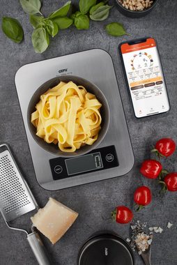 GEFU Küchenwaage SCORE, Bluetooth Funktion mit Datenübertragung in Echtzeit auf das Handy