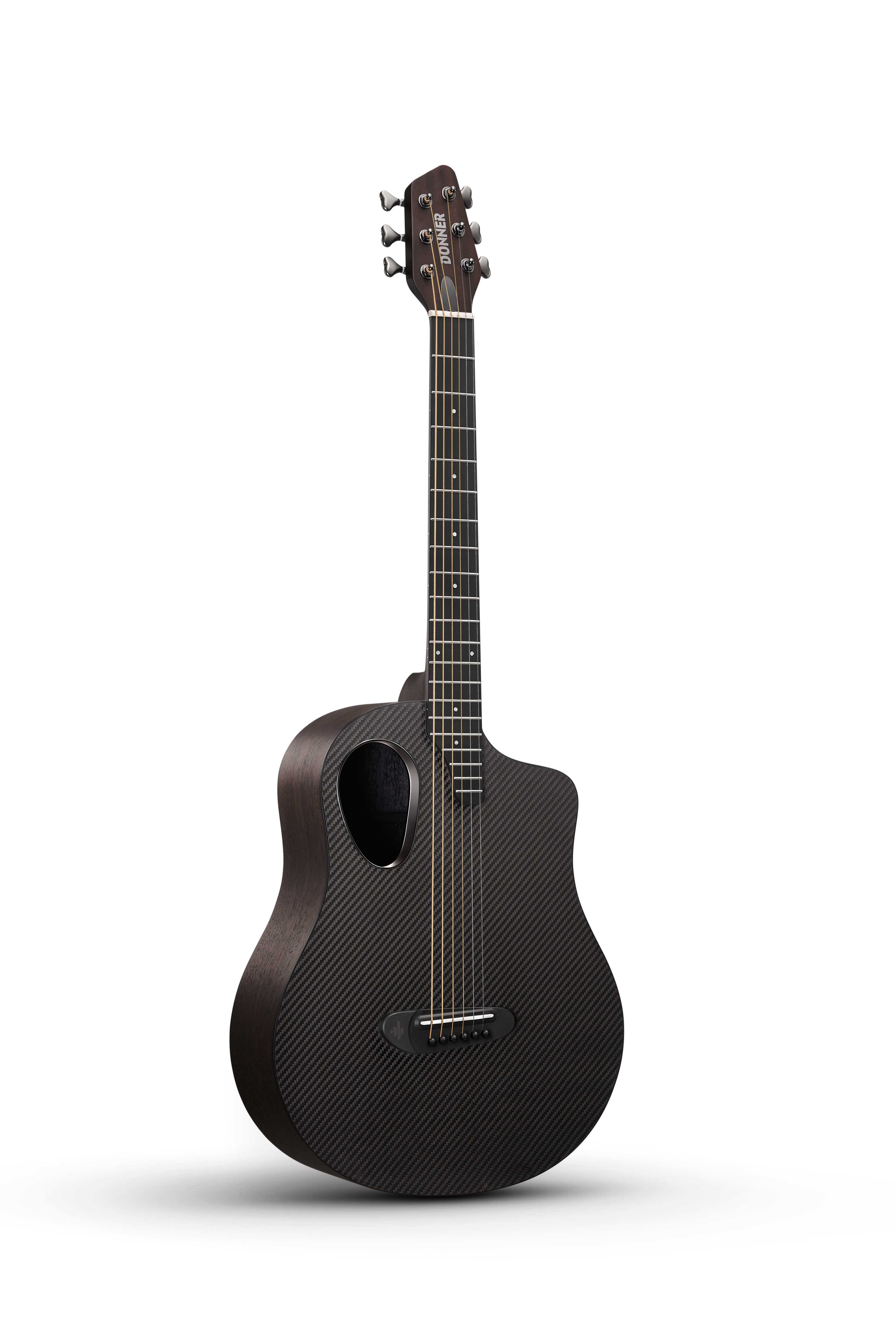 Donner Akustikgitarre 38" Carbonfaser Reisegitarre, Warmes Klangbild RISING-G1, Komplettset, Gigbag, Gurt, Stimmgerät, für Anfänger in voller Größe komplettes Anfängerset