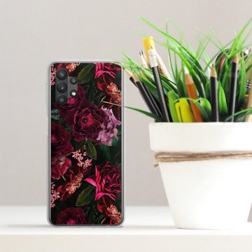 DeinDesign Handyhülle Rose Blumen Blume Dark Red and Pink Flowers, Samsung Galaxy A32 5G Silikon Hülle Bumper Case Handy Schutzhülle