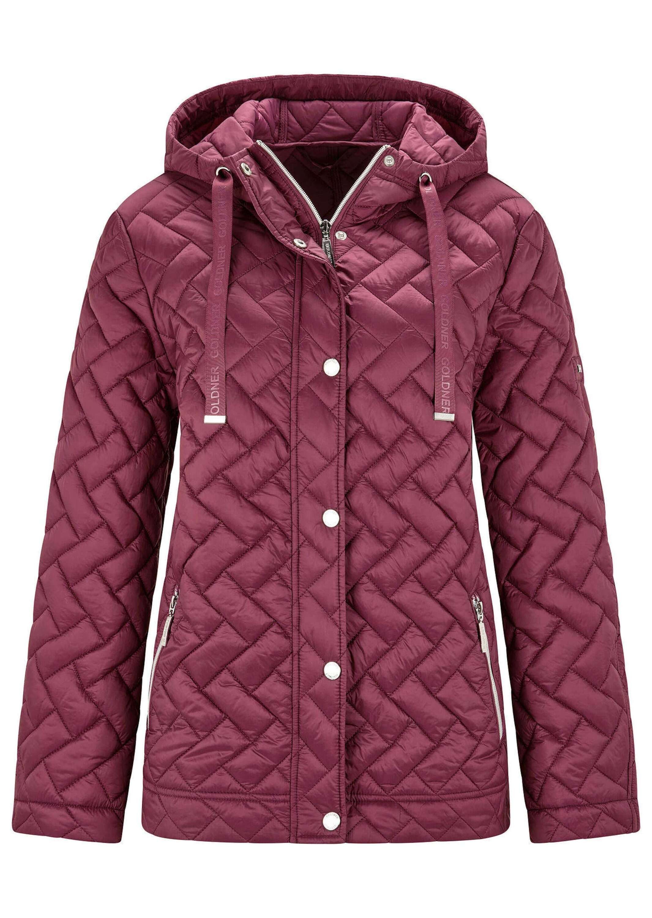 GOLDNER Outdoorjacke Übergangsjacke mit Kapuze Winterjacke mit Druckknöpfen, Reißverschluss, Taschen und Langarm