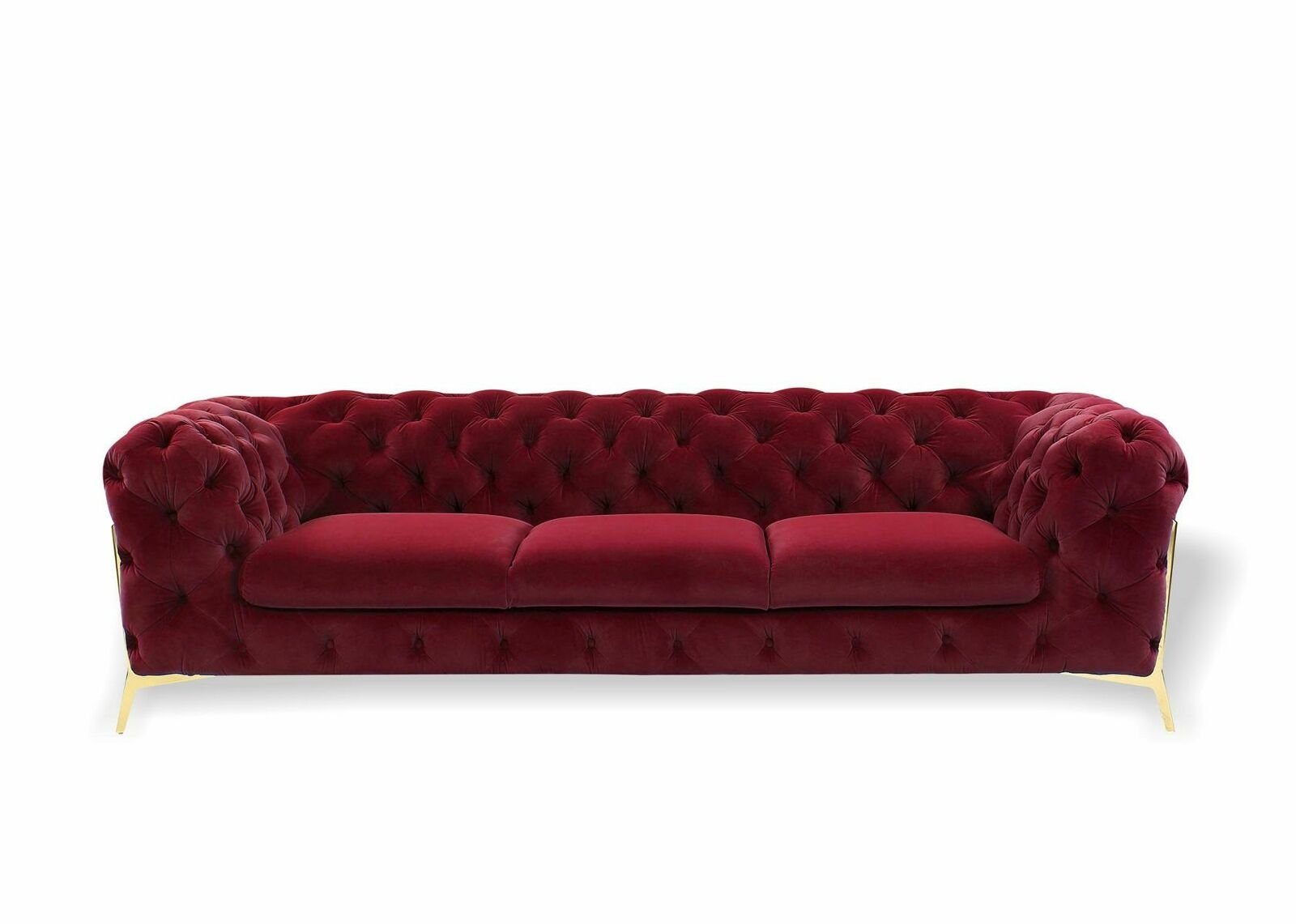 JVmoebel Sofa, Sofa 3 Sitzer Design Sofas Polster Couchen Leder Relax Sitz Möbel Rot