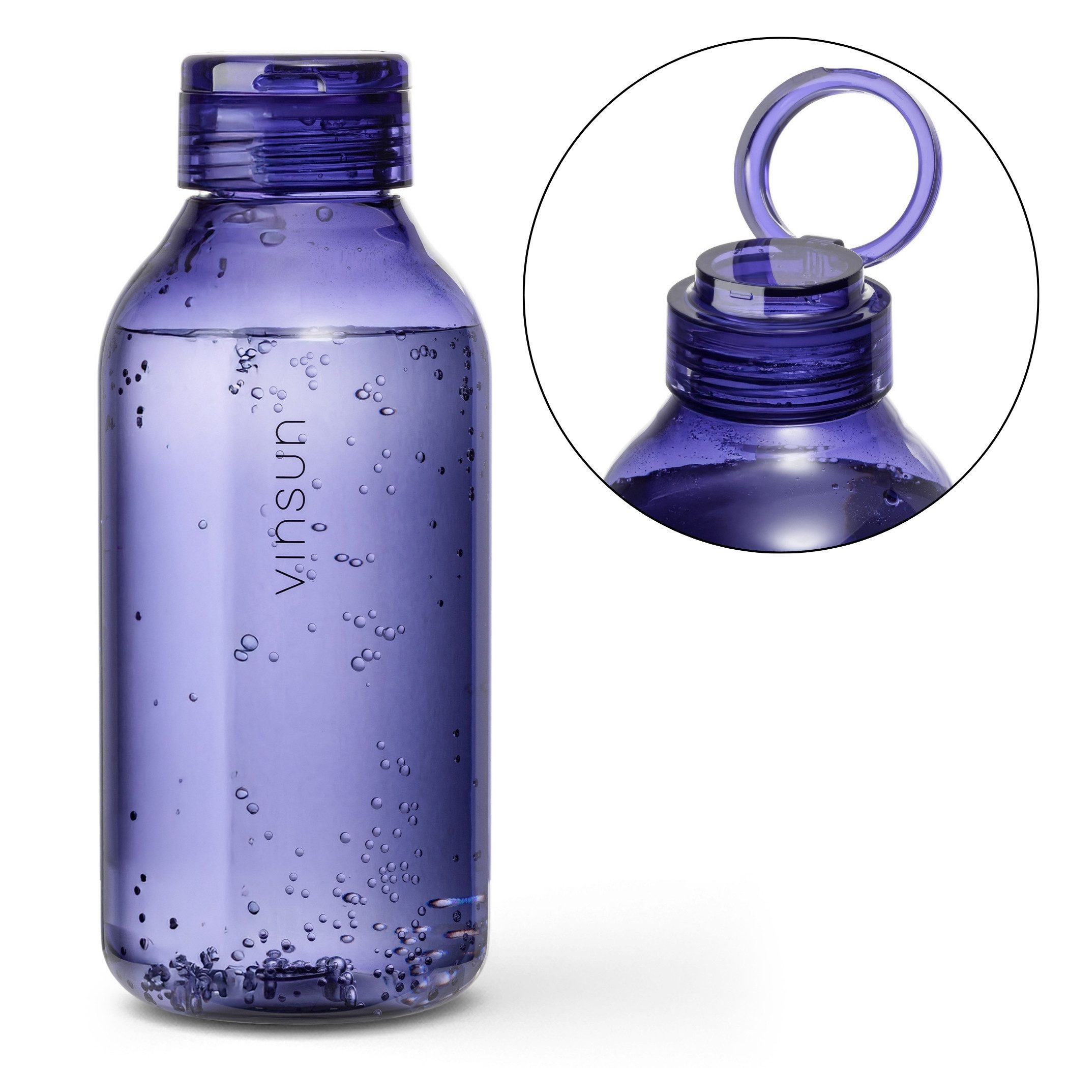 Vinsun Trinkflasche Trinkflasche 750ml, Kohlensäure geeignet, auslaufsicher, Tritan, BPA frei, bruchsicher, geruchs- und geschmacksneutral, auslaufsicher