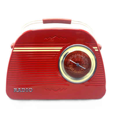 MediMuc Keksdose Rundes Radio rot oder beige, Rundes Radio rot