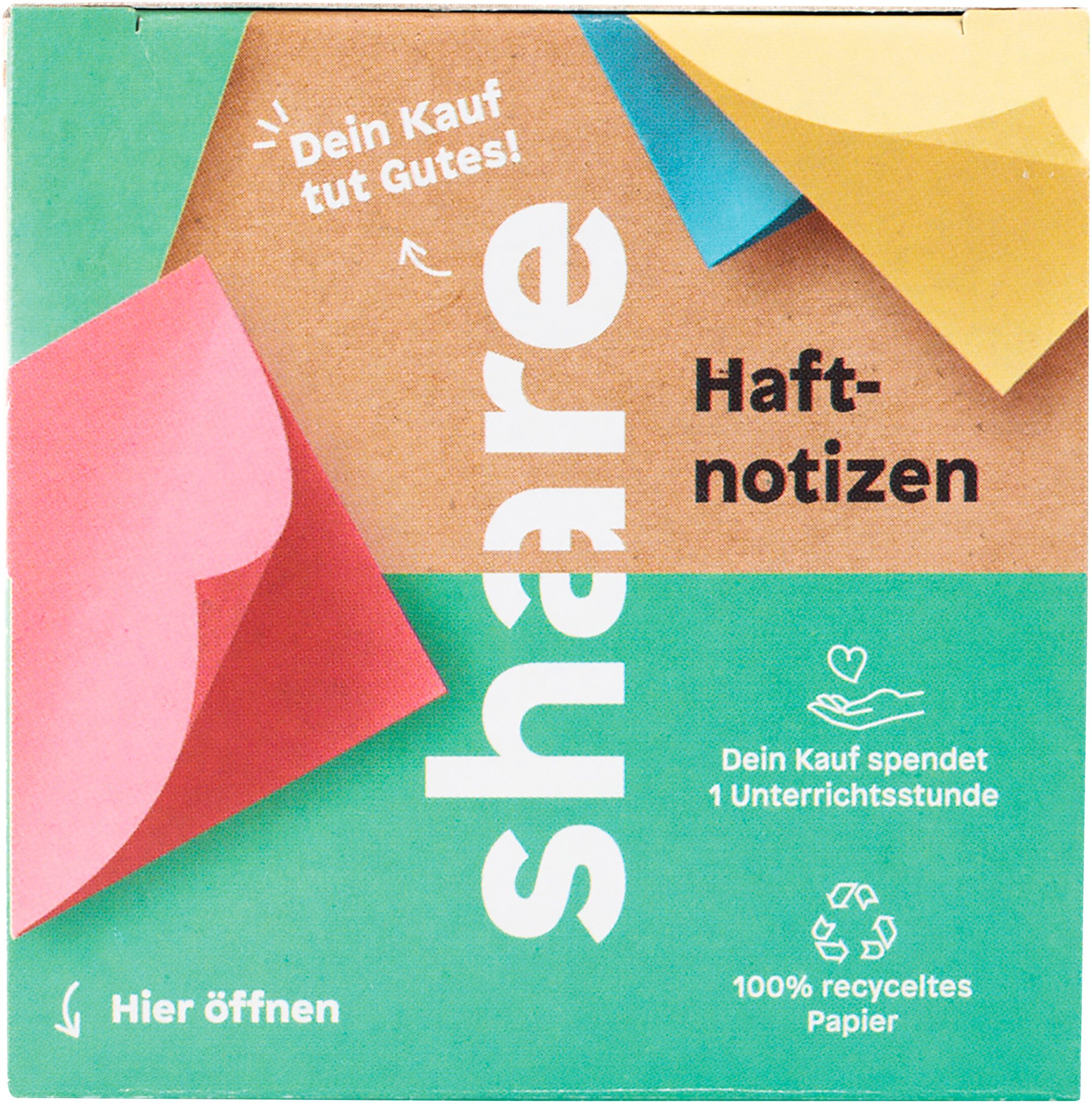 share Notizblock Haftnotizblock, 4x100 Blatt