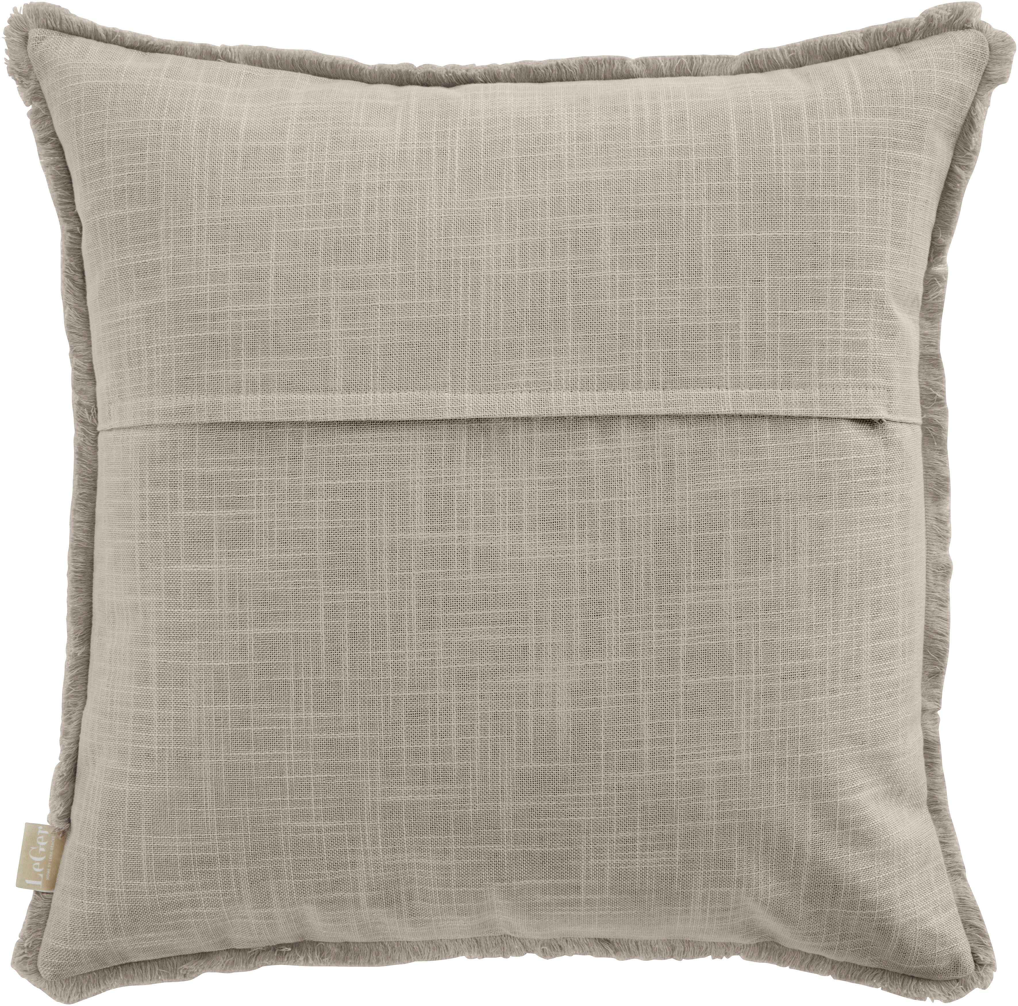LeGer Home by Lena Gercke Dekokissen Marusha, Leinenoptik, 50x50 Dekokissen, Fransen, modern, ohne Füllung, 1 Stück