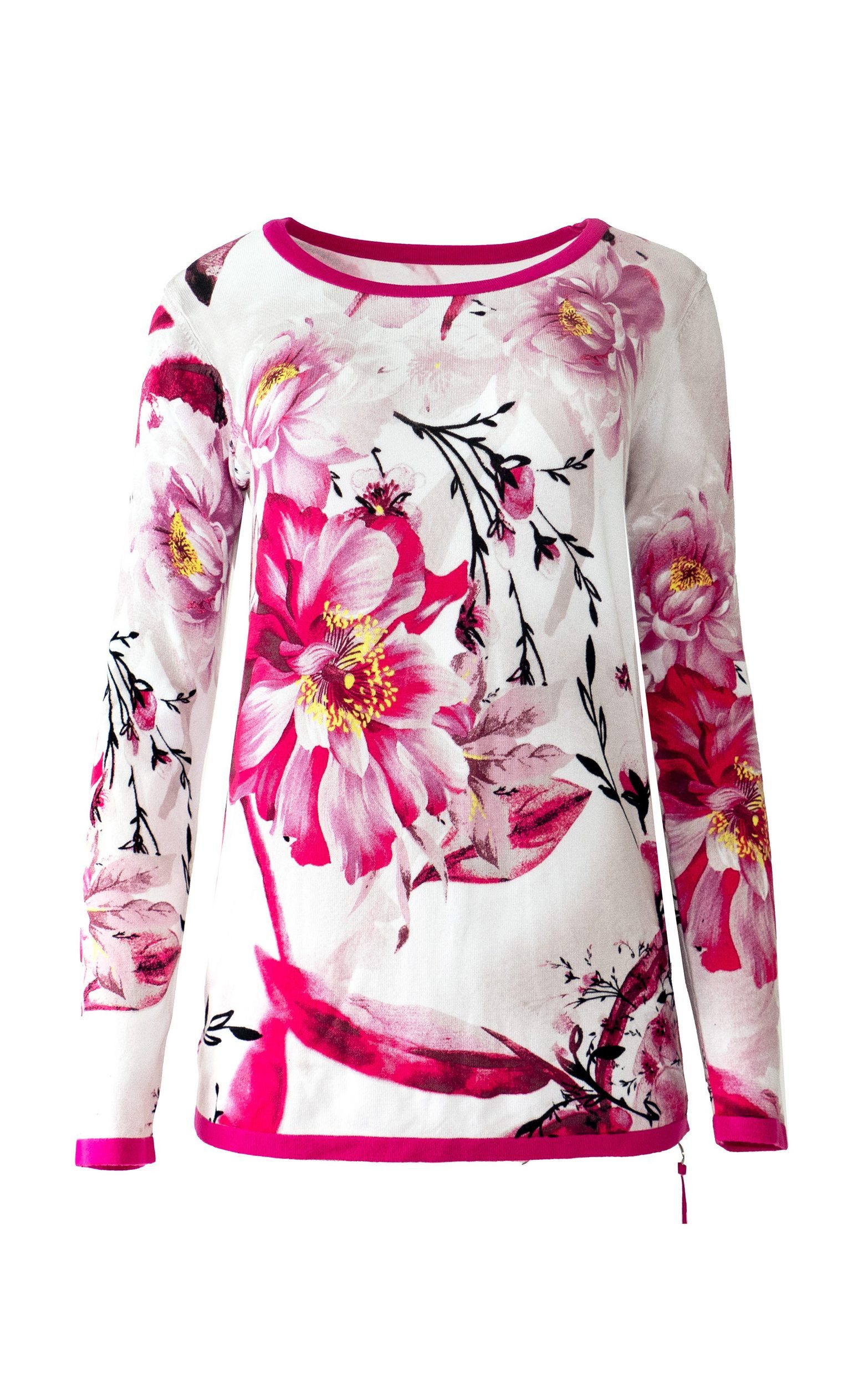 Passioni Strickpullover mit Blumen Design
