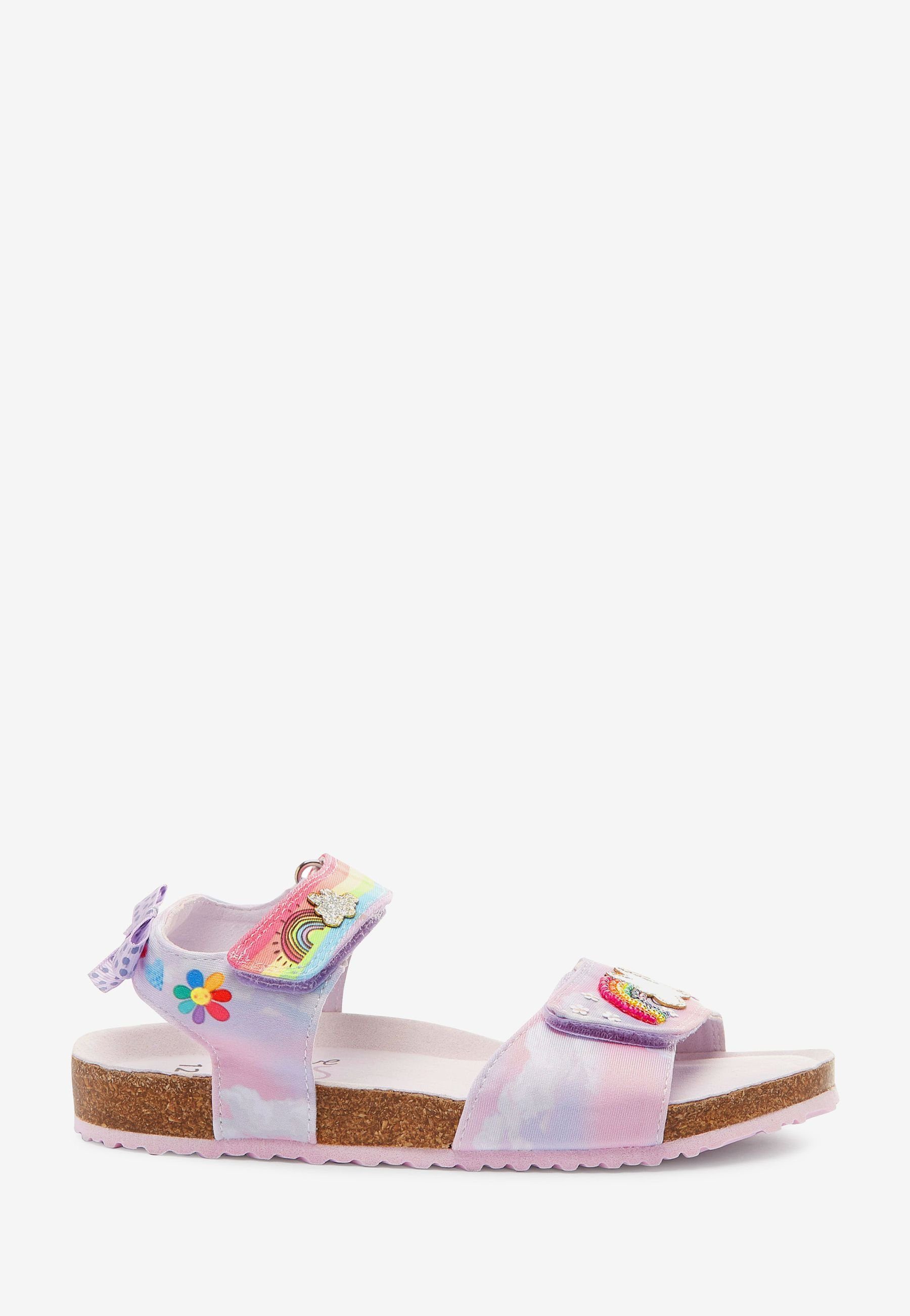 Next Sandalen mit Korkbett und verstellbaren Riemen Sandale (1-tlg) Lilac Purple Unicorn