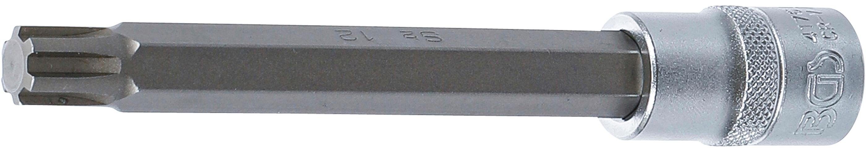 BGS technic Bit-Schraubendreher Bit-Einsatz, Länge 140 mm, Antrieb Innenvierkant 12,5 mm (1/2), Keil-Profil (für RIBE) M12