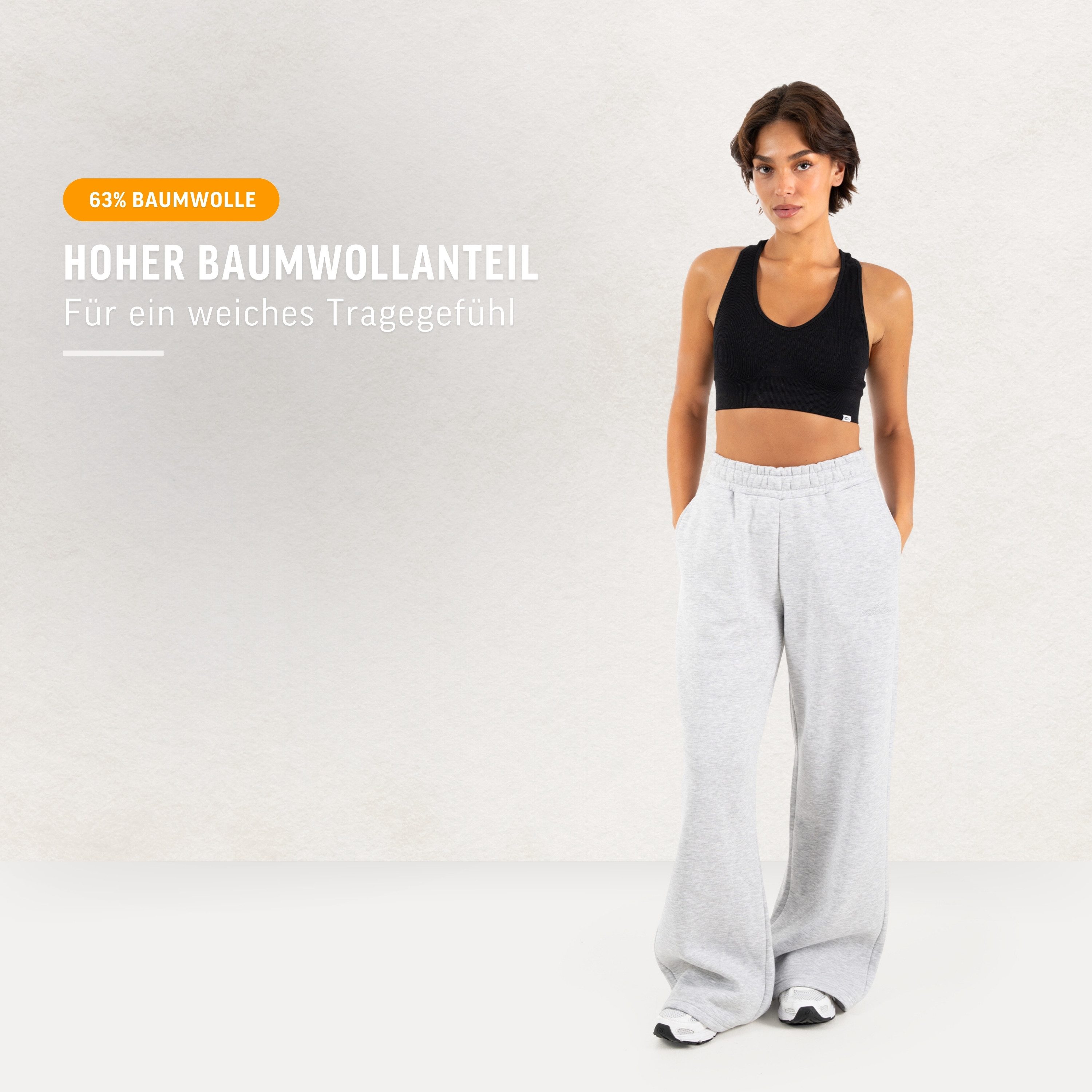 Smilodox Jogginghose Zadie Sweatpants Damen, Loose Fit, Wide Leg, für Gym & Freizeit aus Baumwolle, Slip-On, weich, elastisch, Komfort
