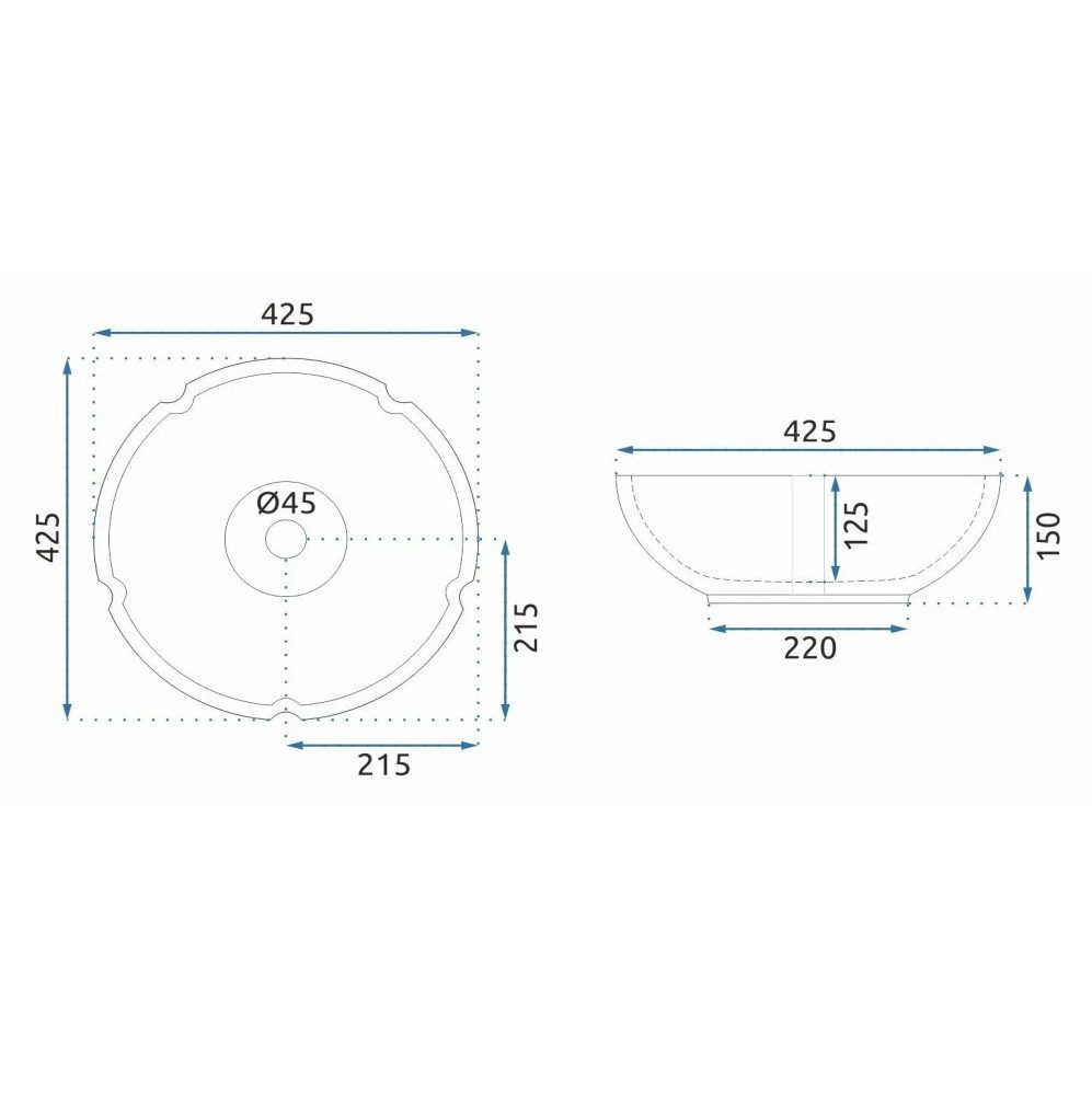 wohnwerk.idee Aufsatzwaschbecken Florales Aufsatzwaschbecken, Vintage Desig günstig online kaufen