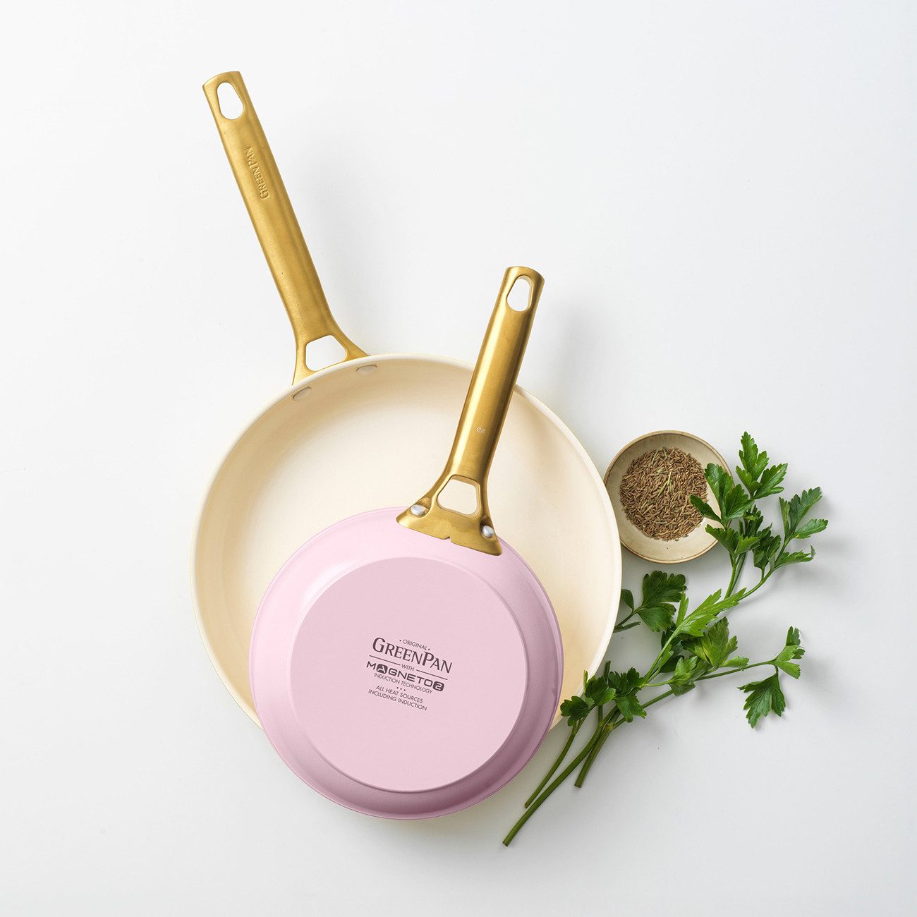 GREENPAN Pfannen-Set Padova Reserve 2-tlg. Pfannen-Set 20 cm & 26 cm rosa Antihaft, Aluminium, Kratzfest, Keramik, alle Herdarten, Backofengeeignet, Ø 20 & 26 c – Bild 2 von 5