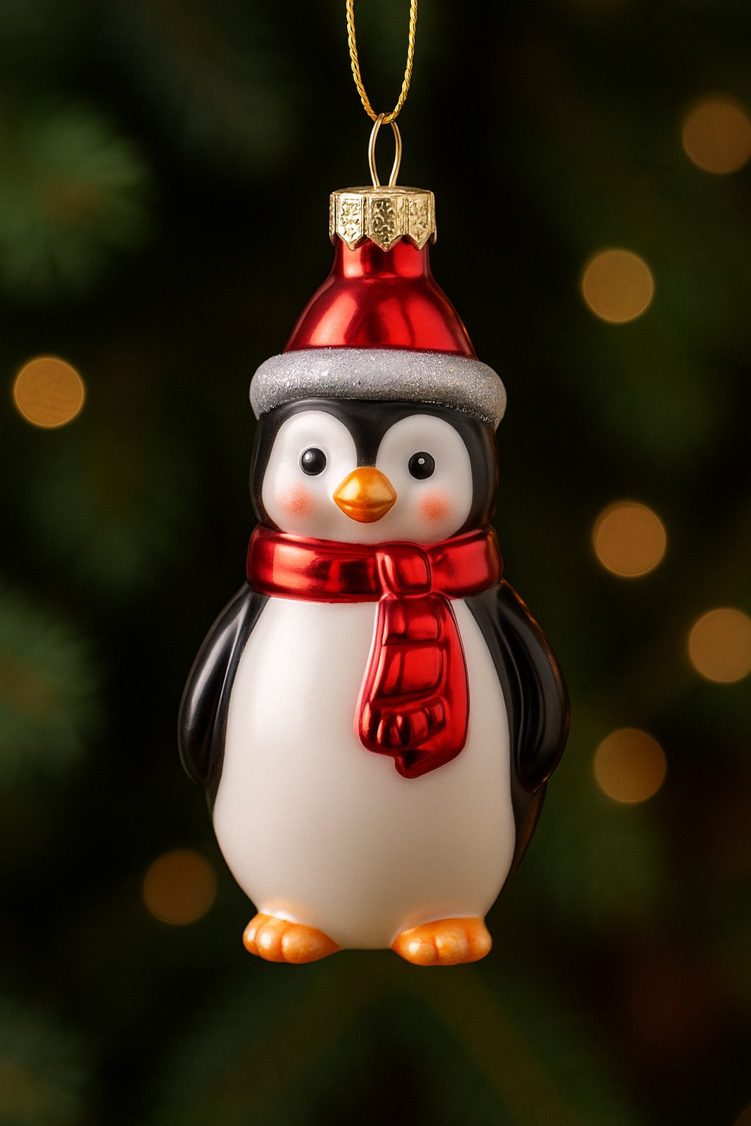 BURI Weihnachtsbaumkugel WH Baumkugel Pinguin Weihnachtskugel Christbaum