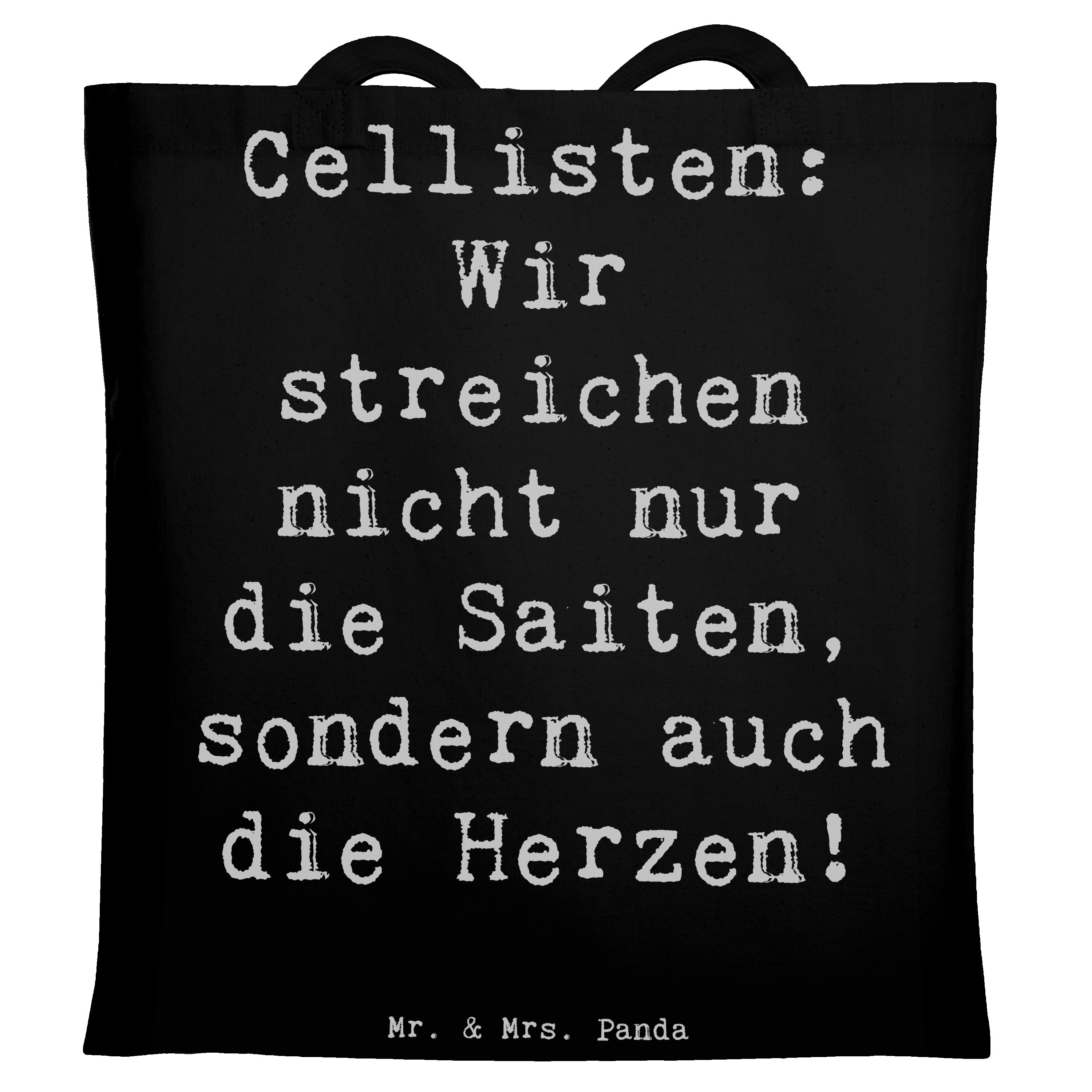 Tragetasche Cello Herz - Schwarz - Geschenk, Gefühl, Musikzimmer, Streichinstrume