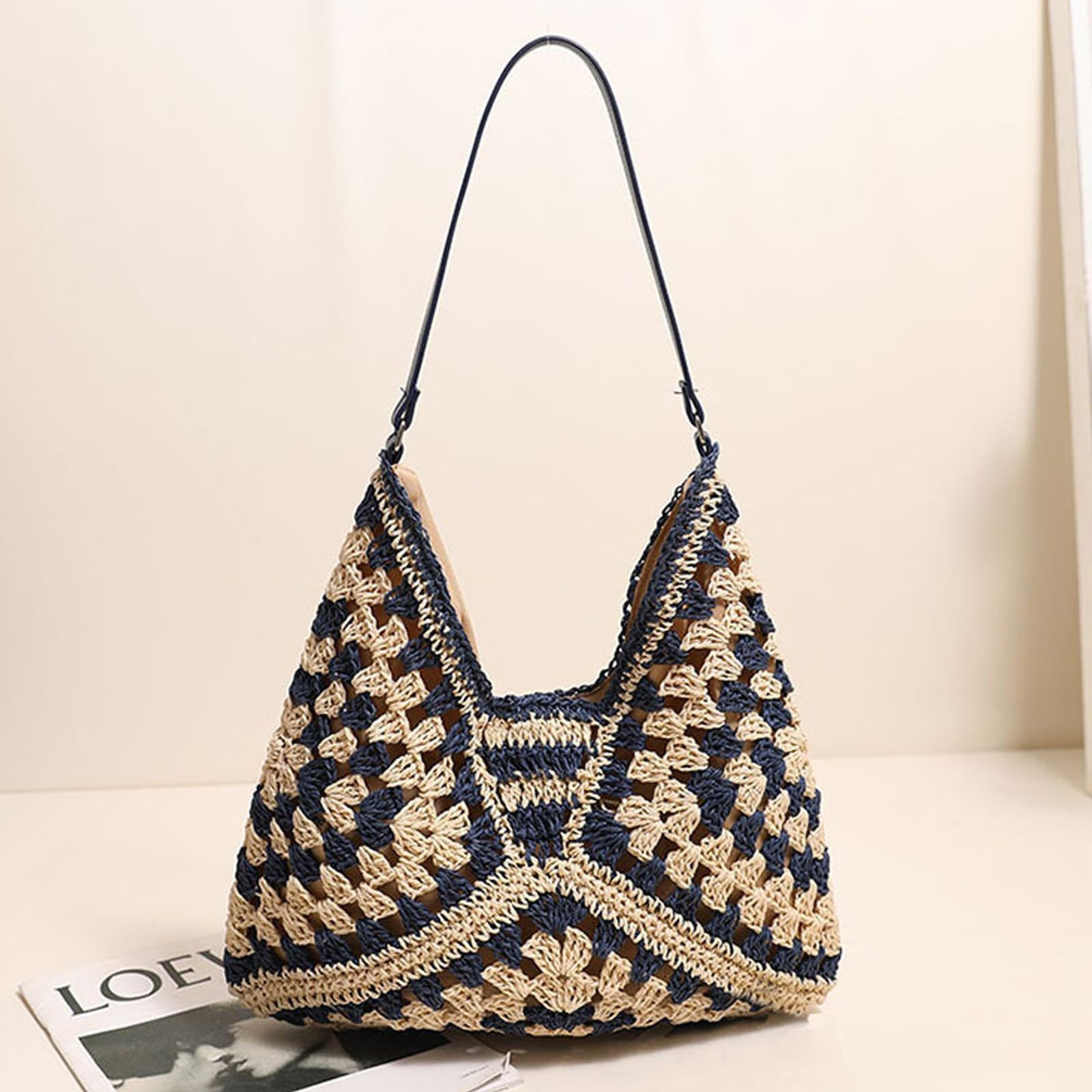 ZEUOPQ Strandtasche Stroh Handtasche Damen Basttasche günstig online kaufen