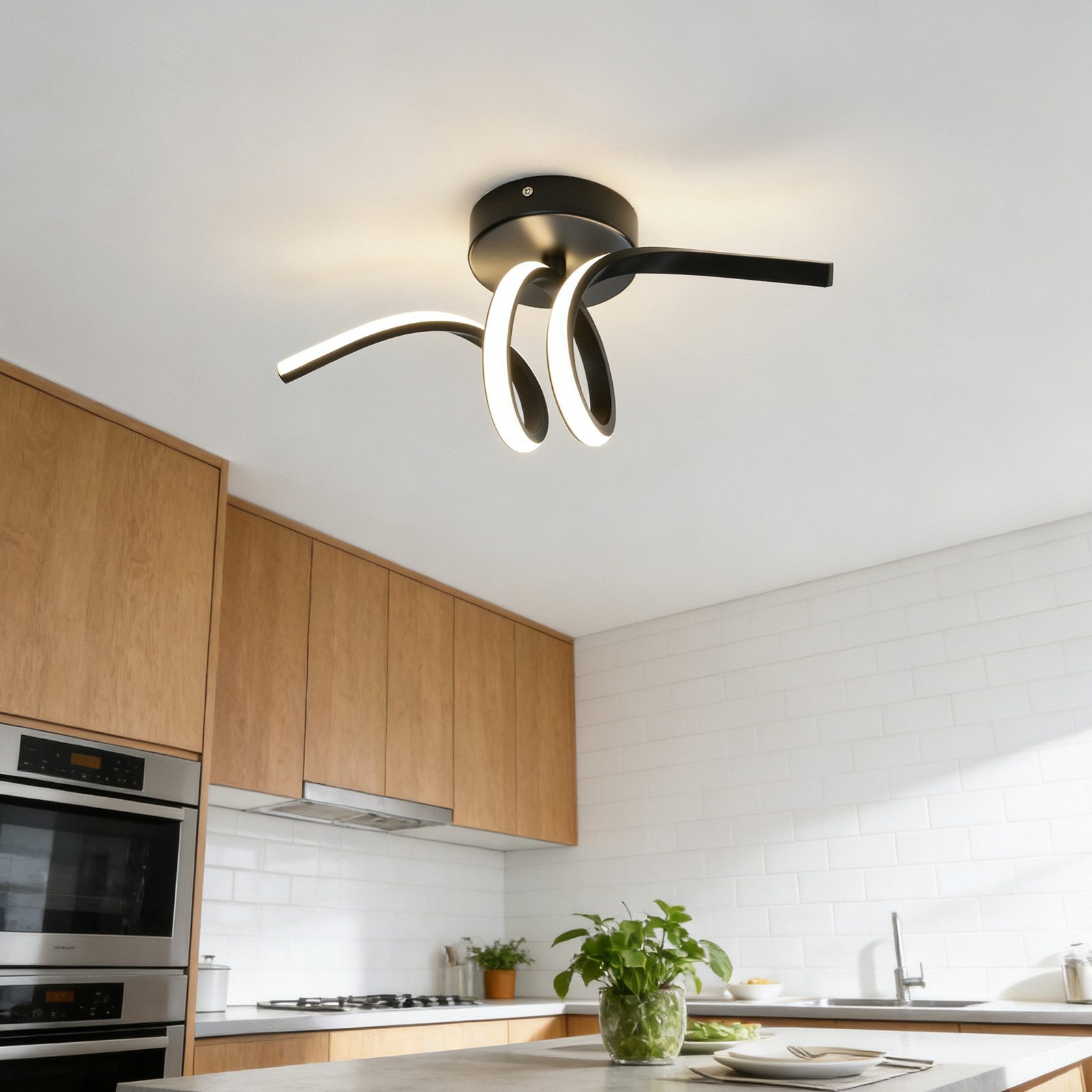 ZMH LED Deckenleuchte Wohnzimmer 3 Blatten verflochten 25/34/40CM Modern für Schlafzimmer, Augenschutz, Einfache Installtion, LED fest integriert, LED fest integriert