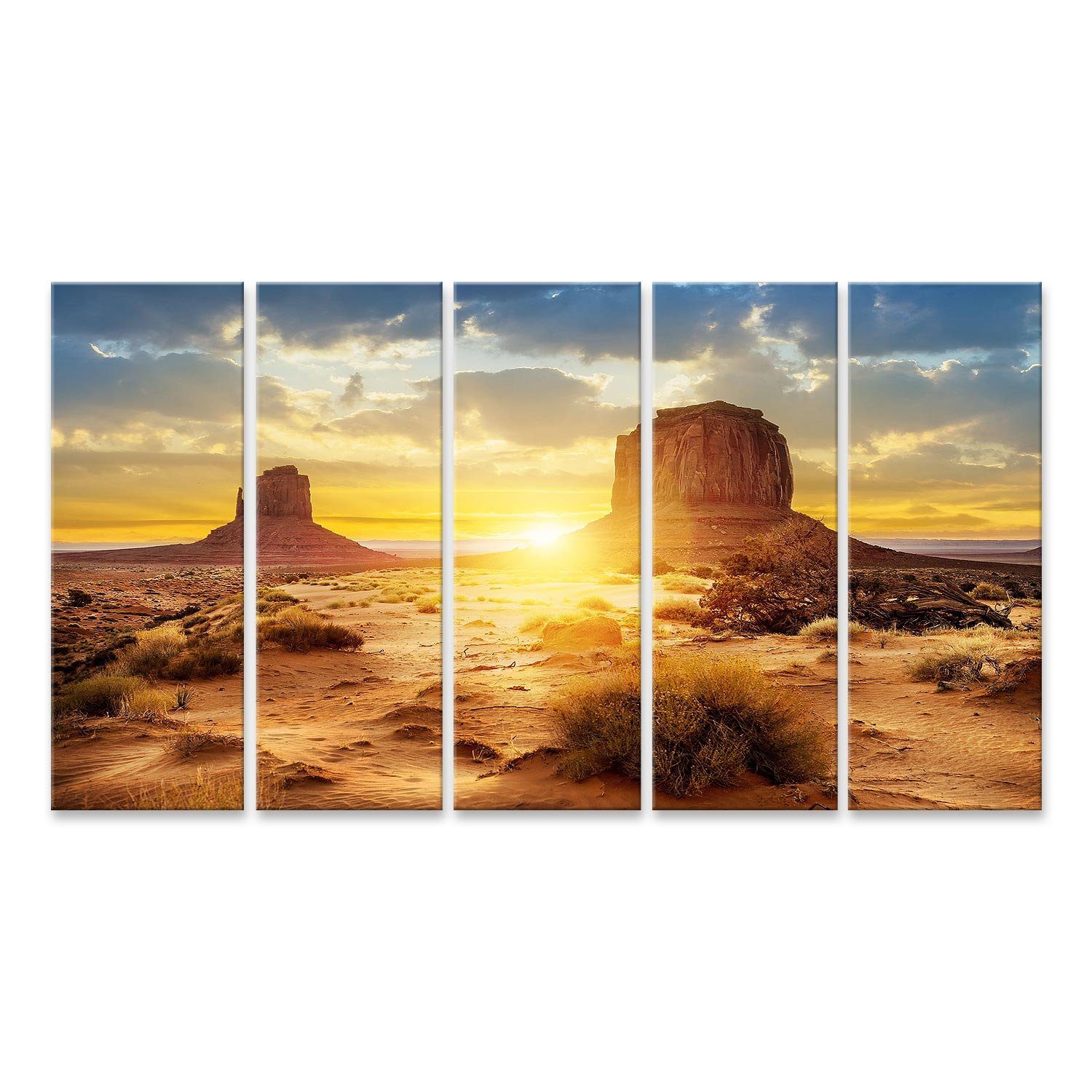 Leinwandbild Bild auf Leinwand Sonnenuntergang Monument Valley Usa Wandbild Leinwa