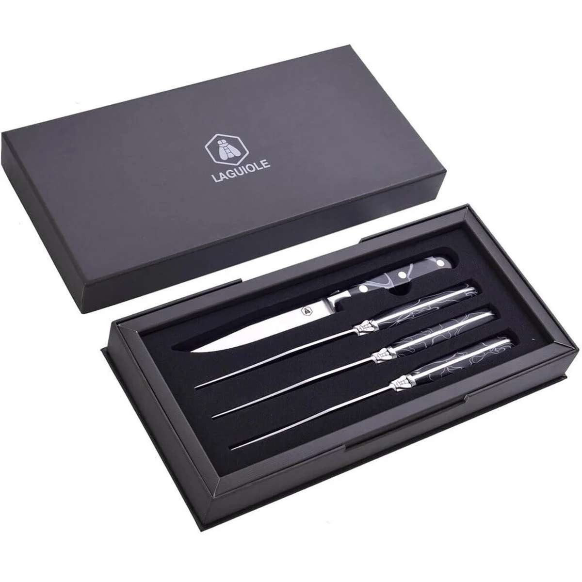 LAGUIOLE Messer-Set Laguiole Steakmesser-Set 4tlg. mit Harzgriff