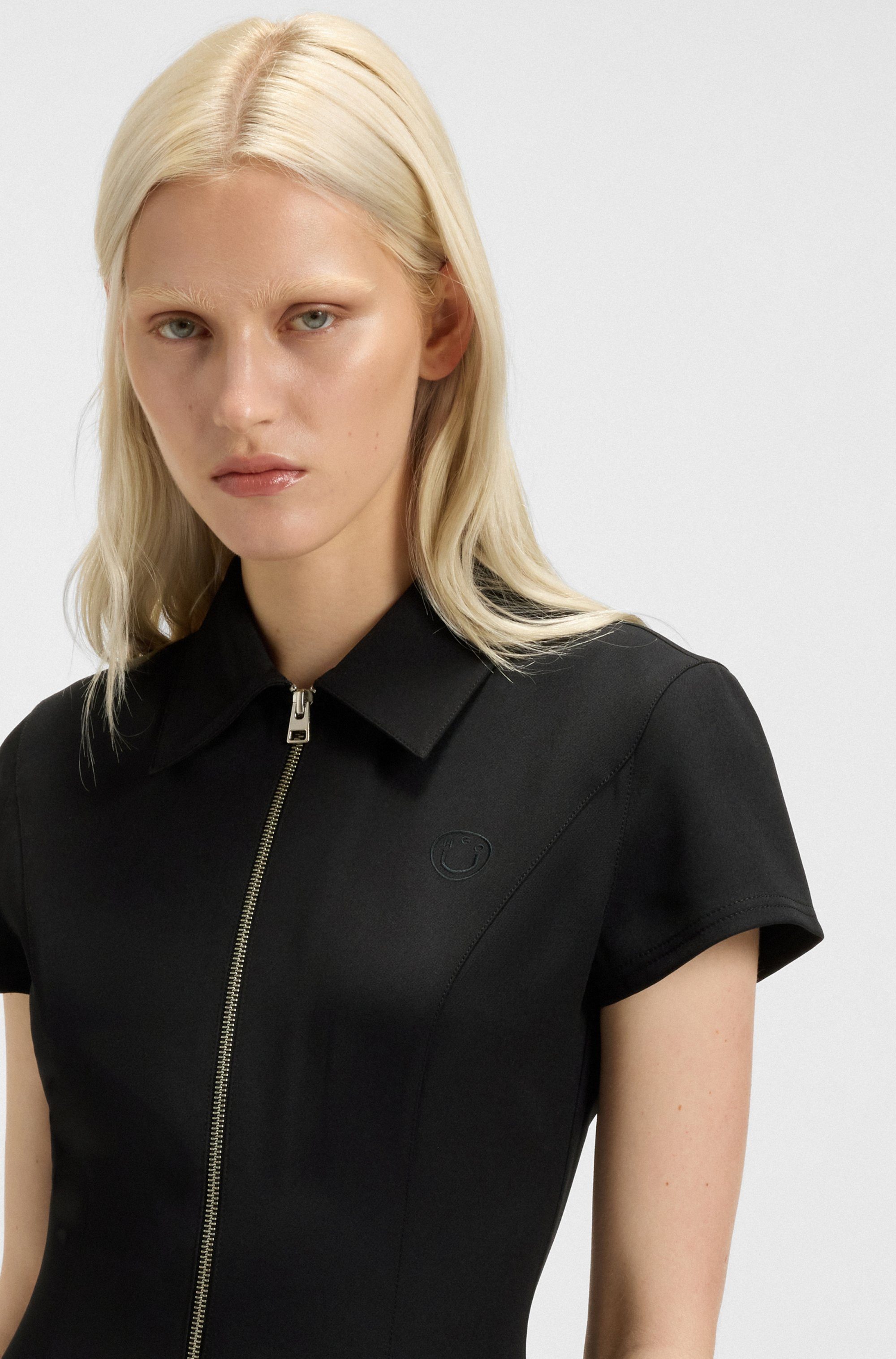 HUGO Blue Polokleid Kahuma Rockteil mit Kellerfalten günstig online kaufen