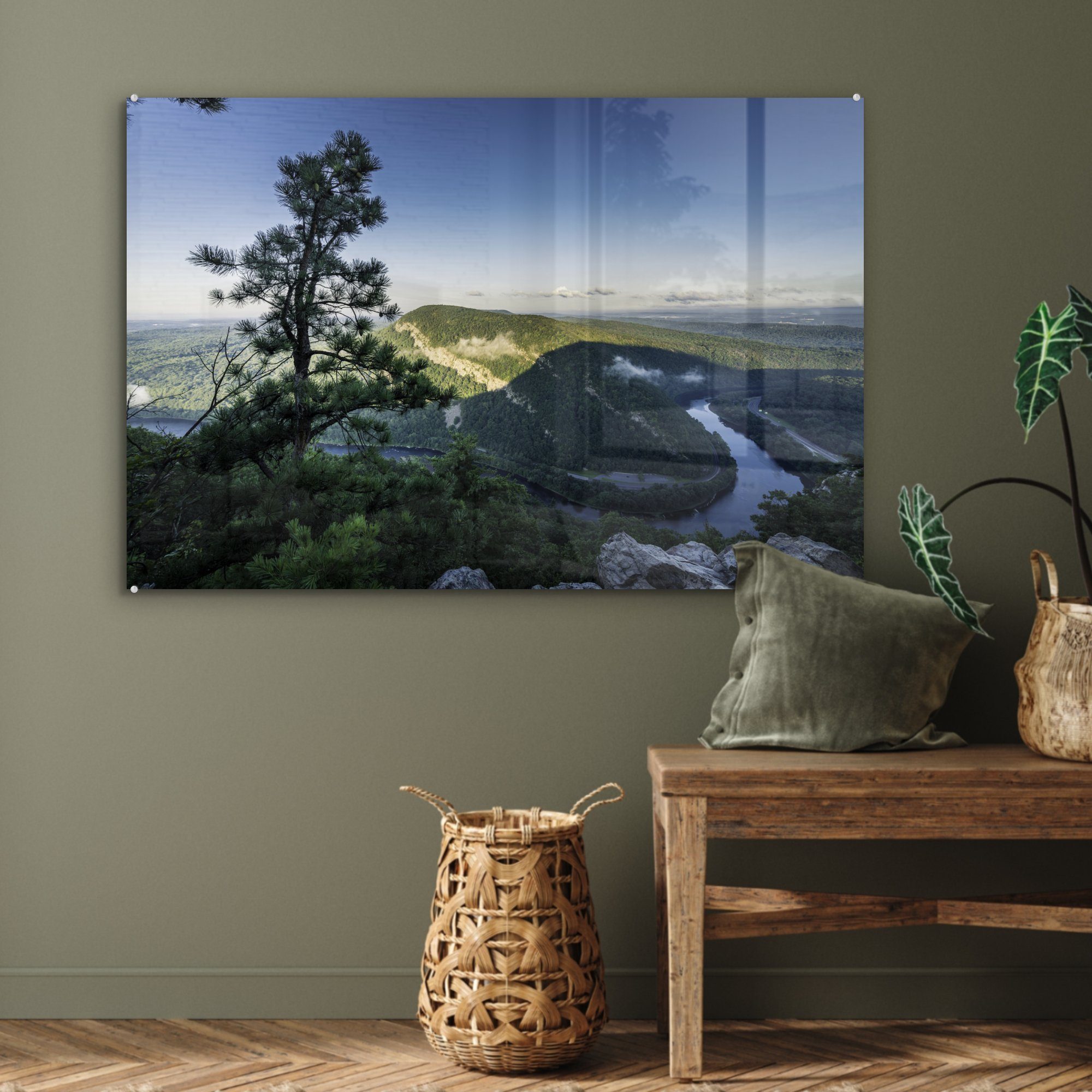 Gipfel St), New & vom Blick MuchoWow Acrylglasbilder in Berges Wohnzimmer Schlafzimmer Jersey, eines (1 Acrylglasbild