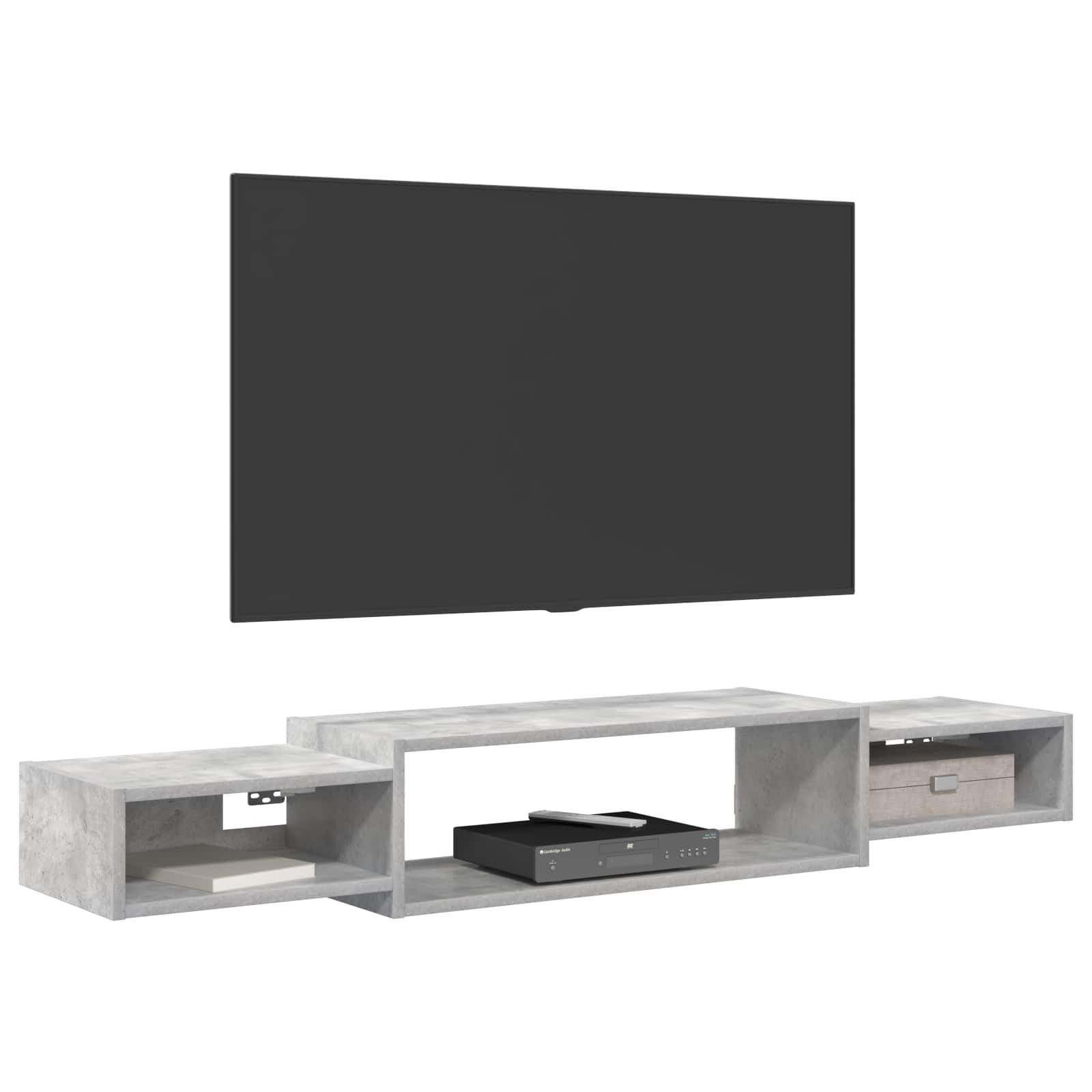 vidaXL Regal Wandmontierter TV-Schrank Wandhalterung Betongrau, 1-tlg.