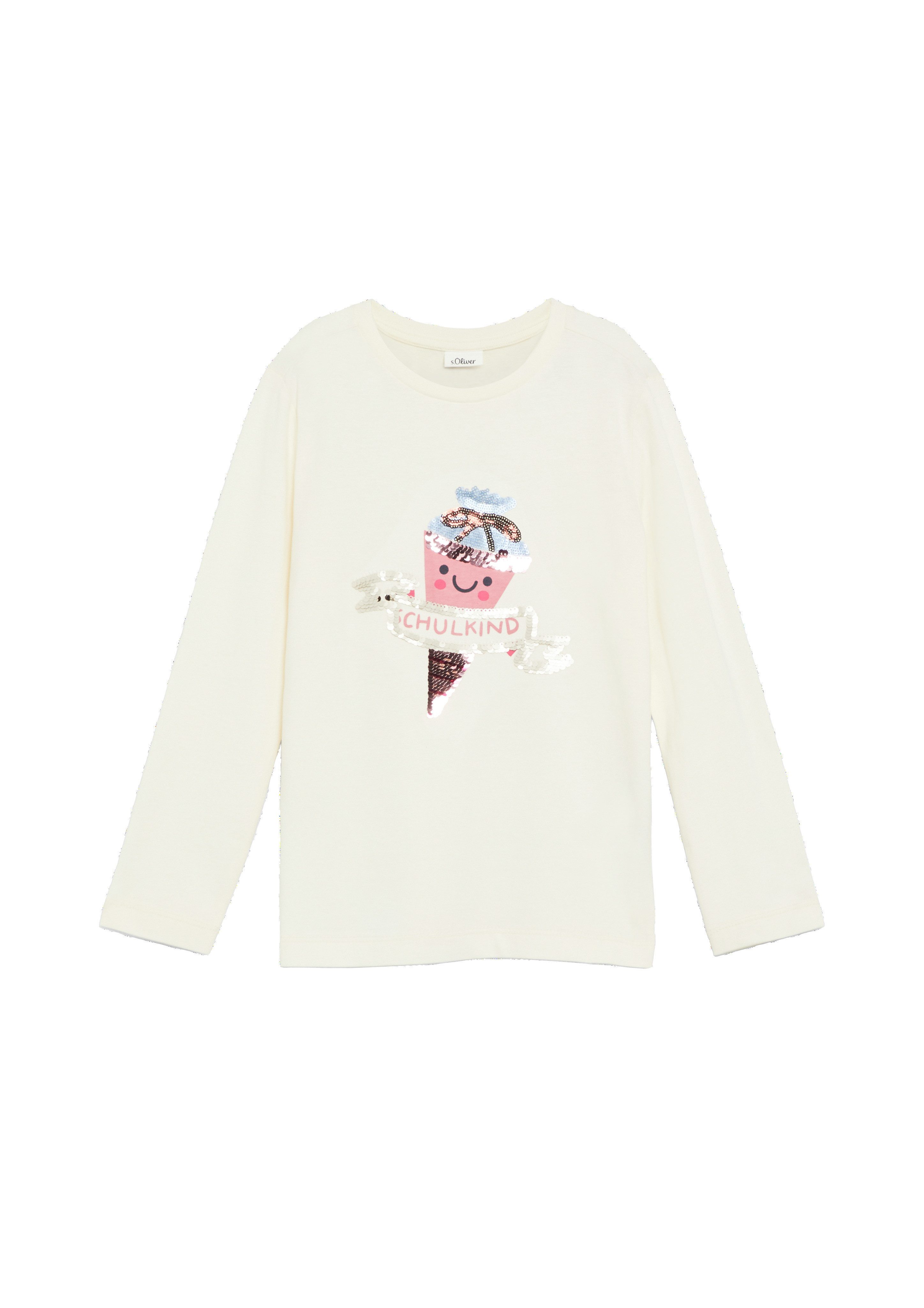 s.Oliver Junior Langarmshirt mit Pailletten-Print / für Girls