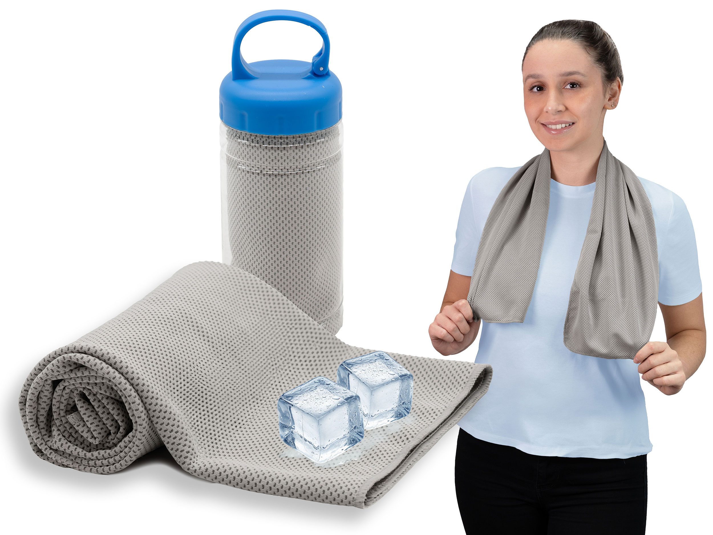 ZOLLNER Handtücher, Mikrofaser (1-St), 30 x 90 cm, 100% Polyester, kühlend, mit Aufbewahrungsdose