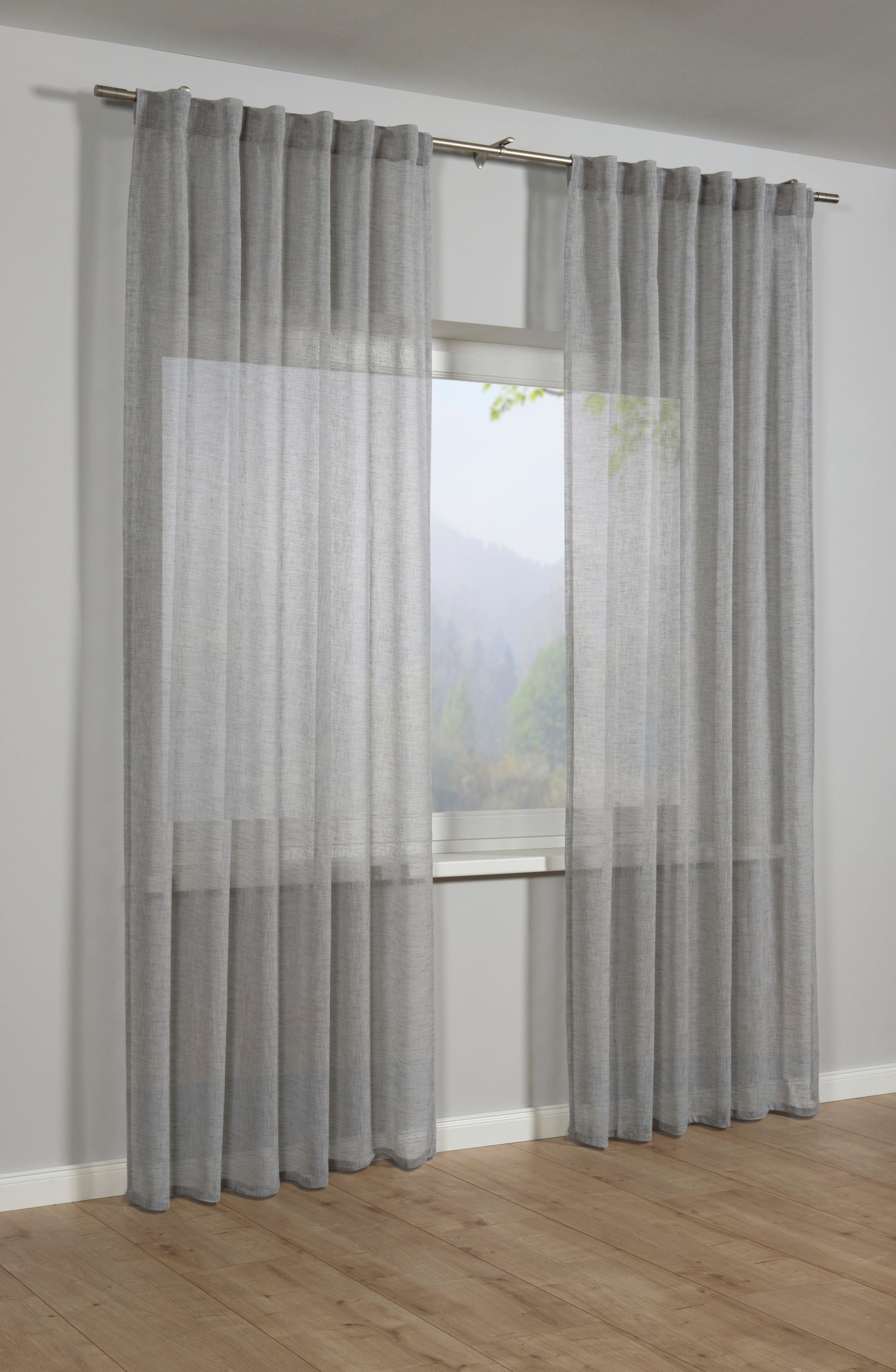 Gardine Schal mit verdeckten Schlaufen verdeckte transparent, Polyester % transparent, Schlaufen, (1 Polyester, St), GARDINIA, Stoff 100