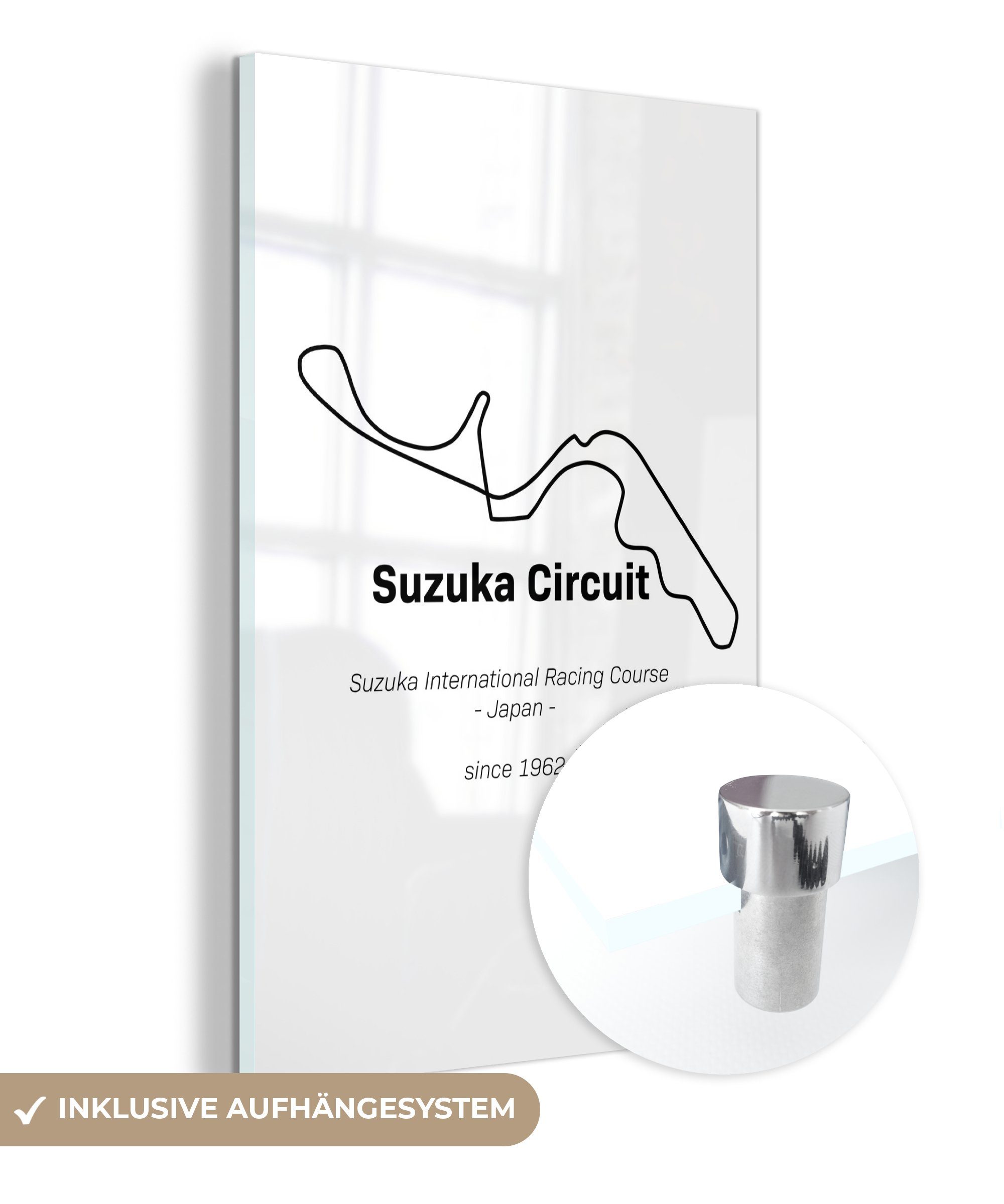 MuchoWow Acrylglasbild Suzuka - F1 - Rennstrecke, (1 St), Glasbilder - Bilder auf Glas Wandbild - Foto auf Glas - Wanddekoration | Bilder