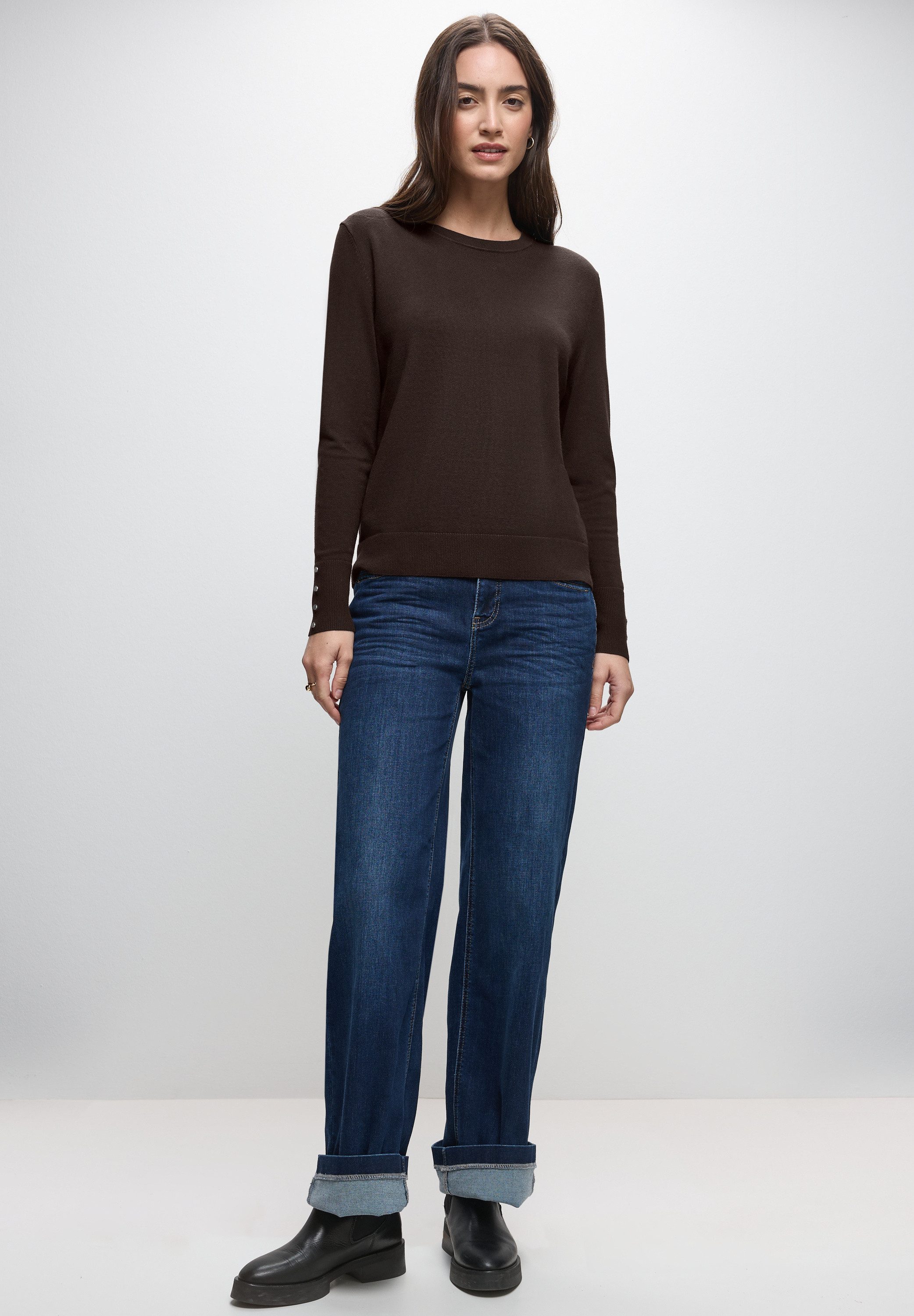 STREET ONE Strickpullover aus softem Materialmix günstig online kaufen