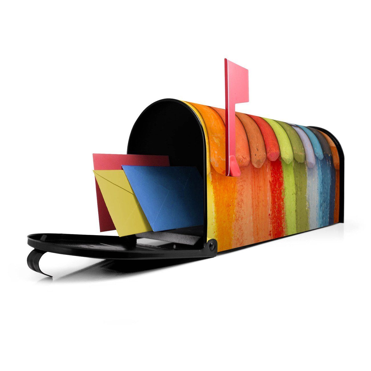 Regenbogenkreide Mailbox Briefkasten 51 schwarz 17 x 22 Amerikanischer Briefkasten, x original (Amerikanischer banjado cm USA), Mississippi aus