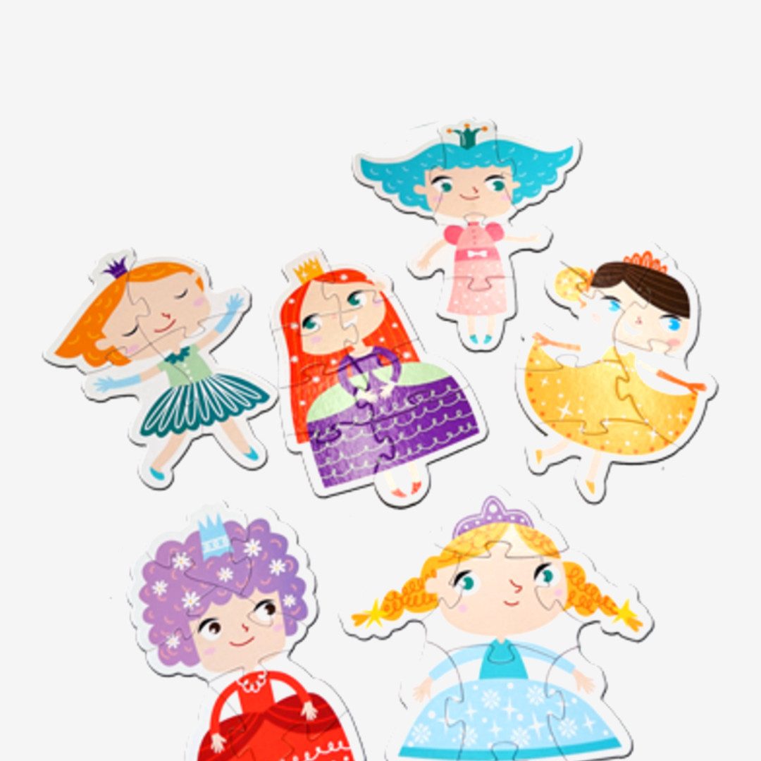 Barbo Toys Puzzle Barbo Toys Puzzle-Set 6-in-1 – Piraten & Prinzessinnen, 38 Puzzleteile, Hochwertige Karton