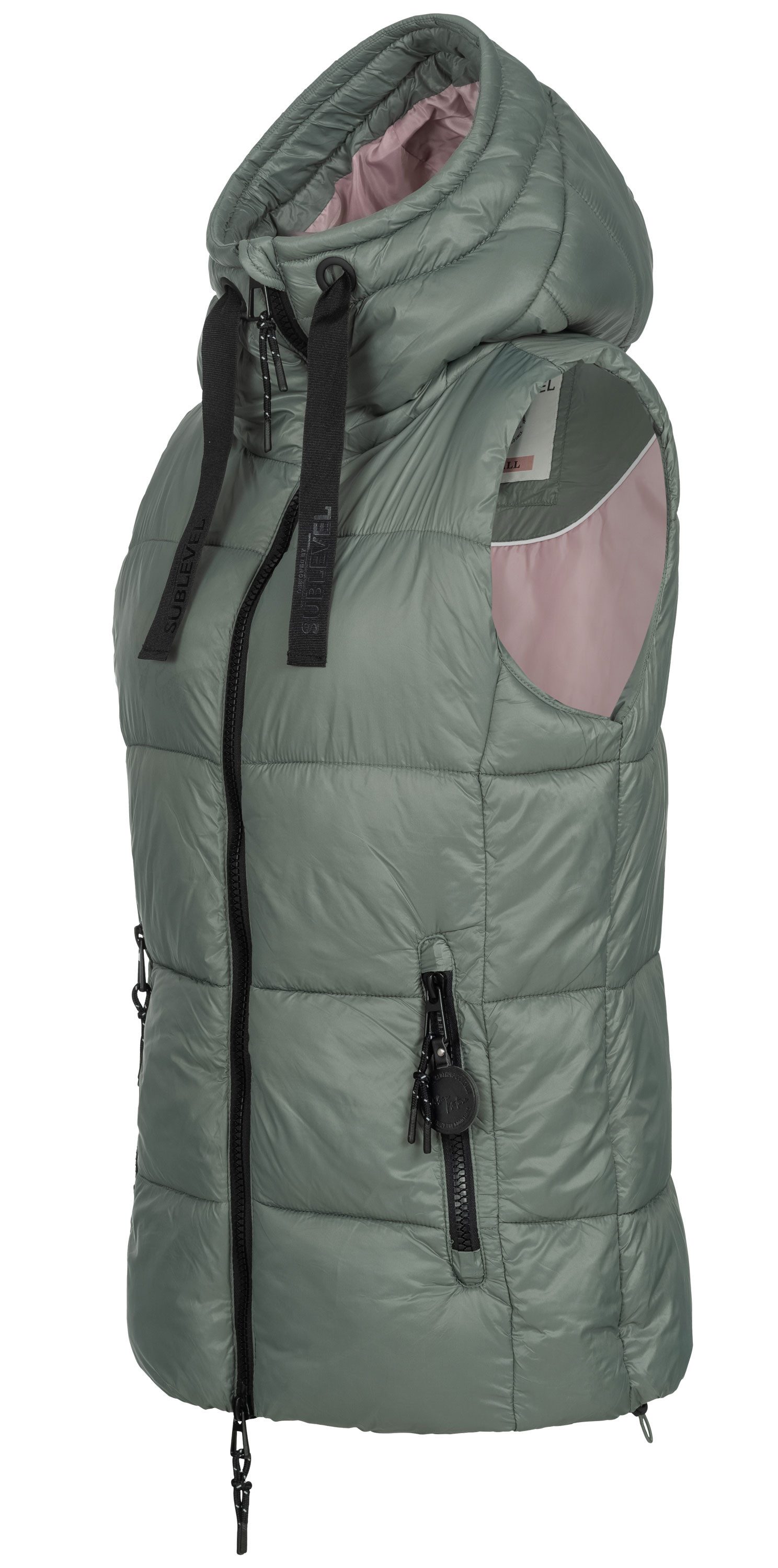 SUBLEVEL Steppweste Damen mit Kapuze Waistcoat günstig online kaufen