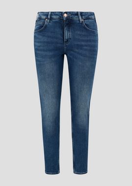 QS 5-Pocket-Jeans Jeans / Mid Rise / Skinny Leg Waschung, Label-Patch