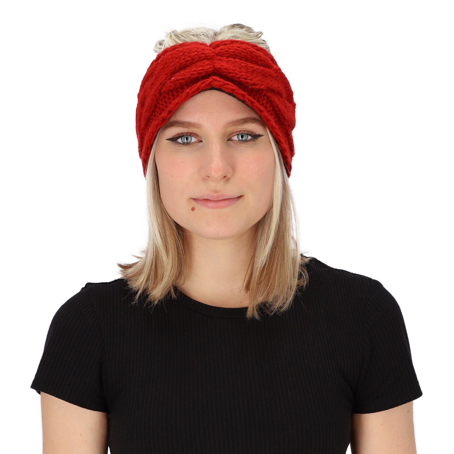 mit Zopfmuster Deutschland in - gestrickt uni Zopfmuster (1-St) rot Stirnband Accessoires Stirnband Stirnband halsüberkopf