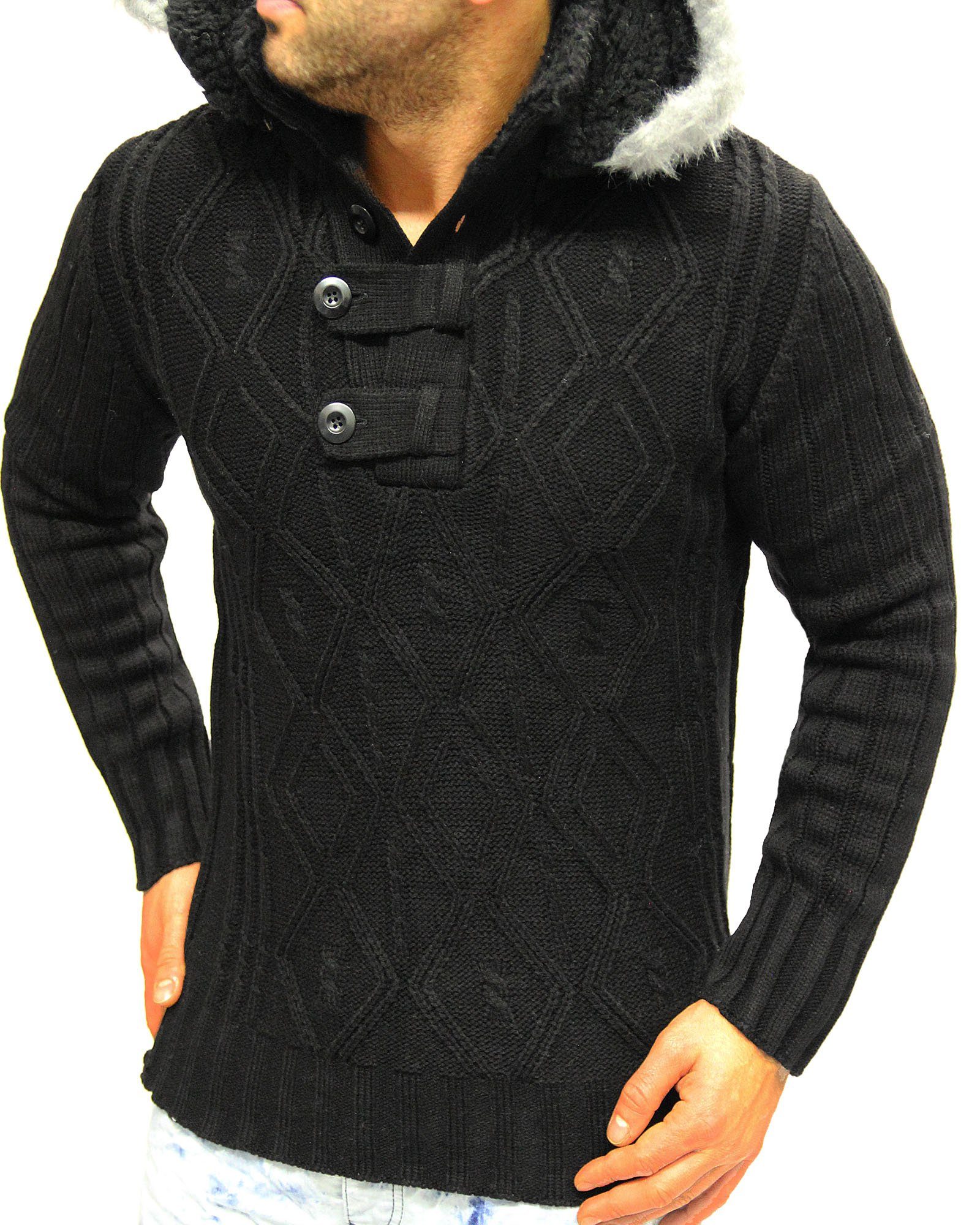 JEEL Kapuzenstrickjacke Herren Strickjacke Jacke Sweater Cardigan