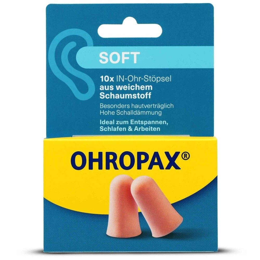 OHROPAX Gehörschutzstöpsel OHROPAX soft Schaumstoff In-Ohr Stöpsel 10 Stk.