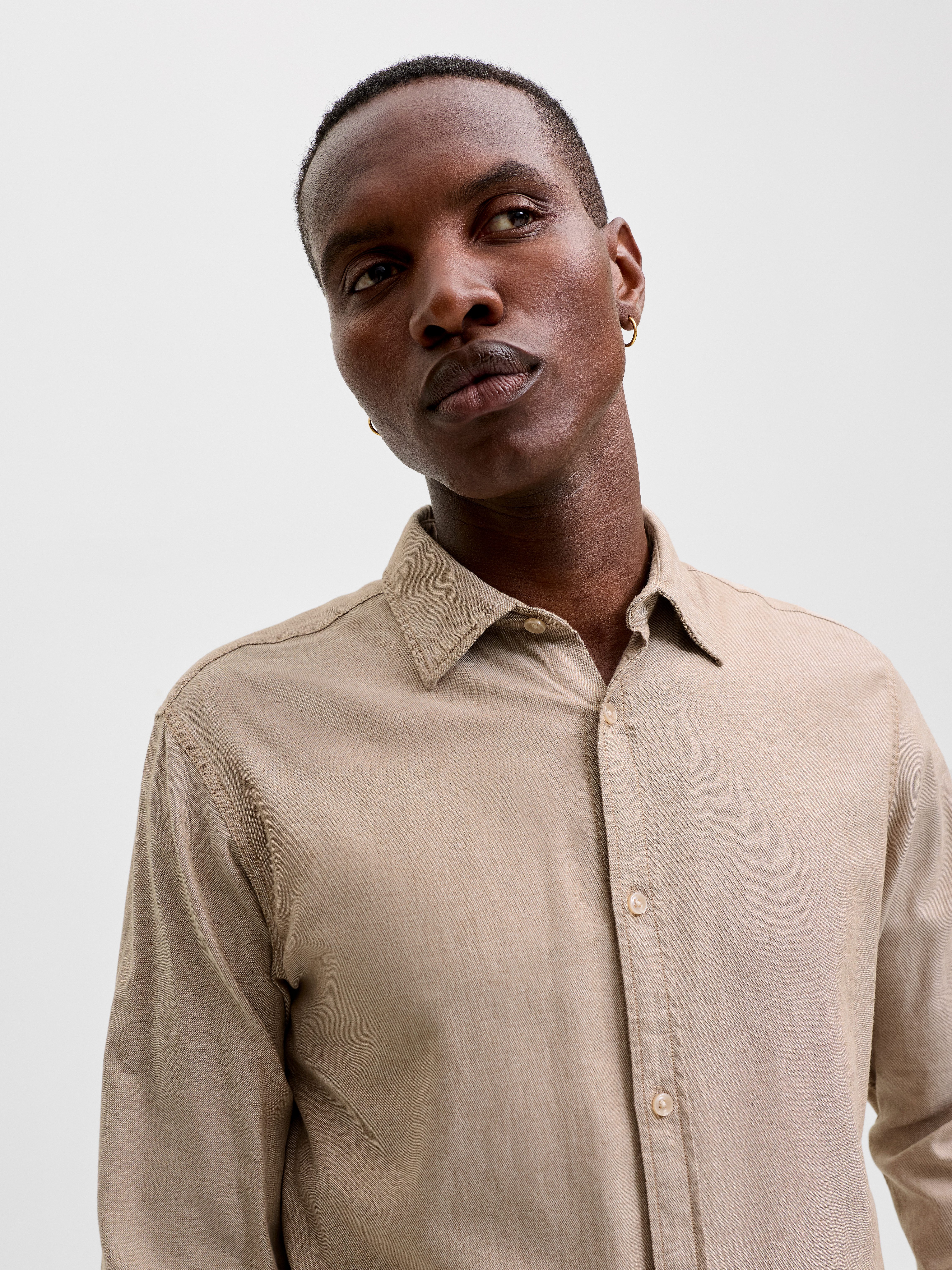 Jack & Jones Langarmhemd JJEFIELD MELANGE SHIRT LS SN Baumwolle, normal geschnitten – Bild 2 von 5