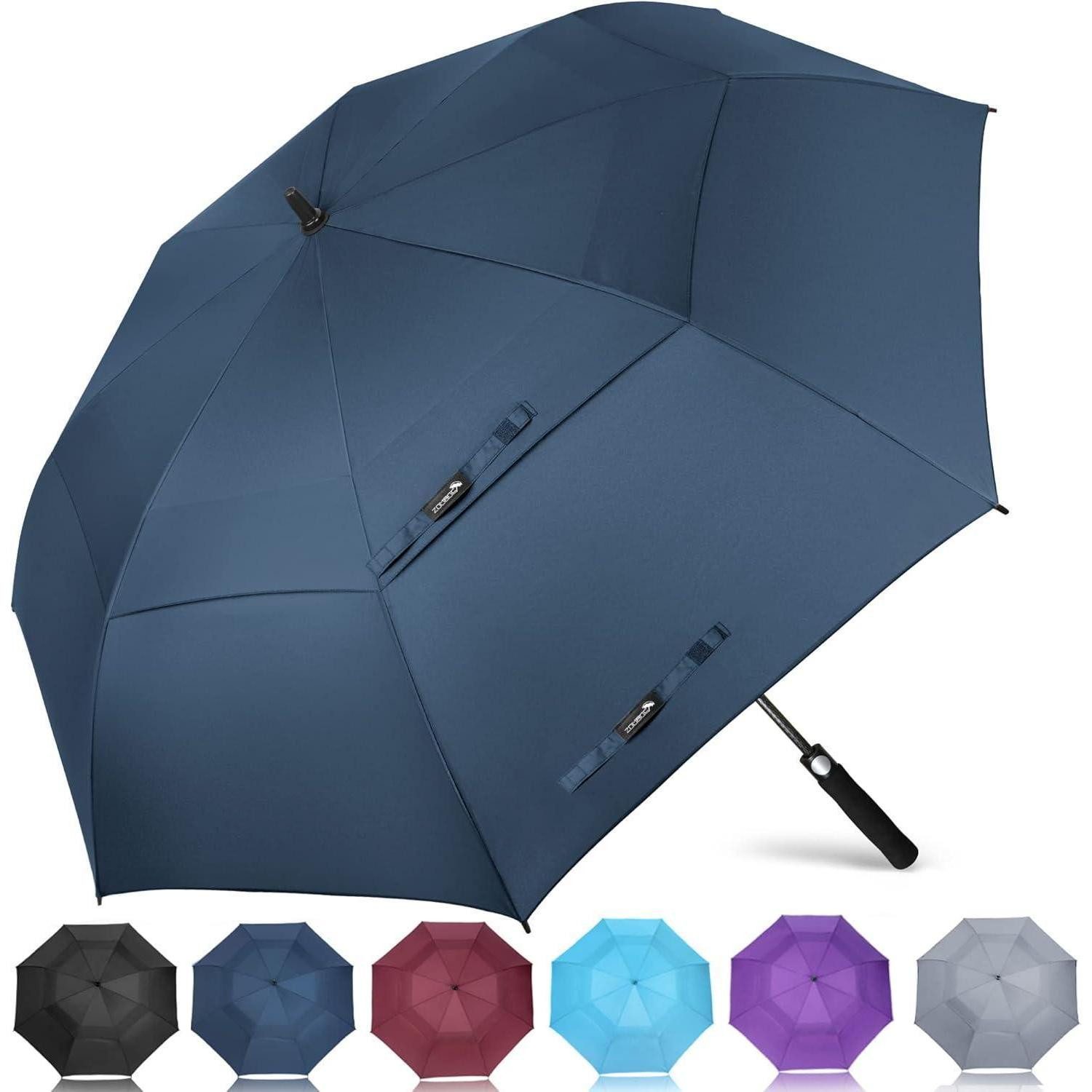 LuxusKollektion Golfregenschirm Regenschirm groß sturmfest XL Herren Damen 2 Marineblau 172CM XXL