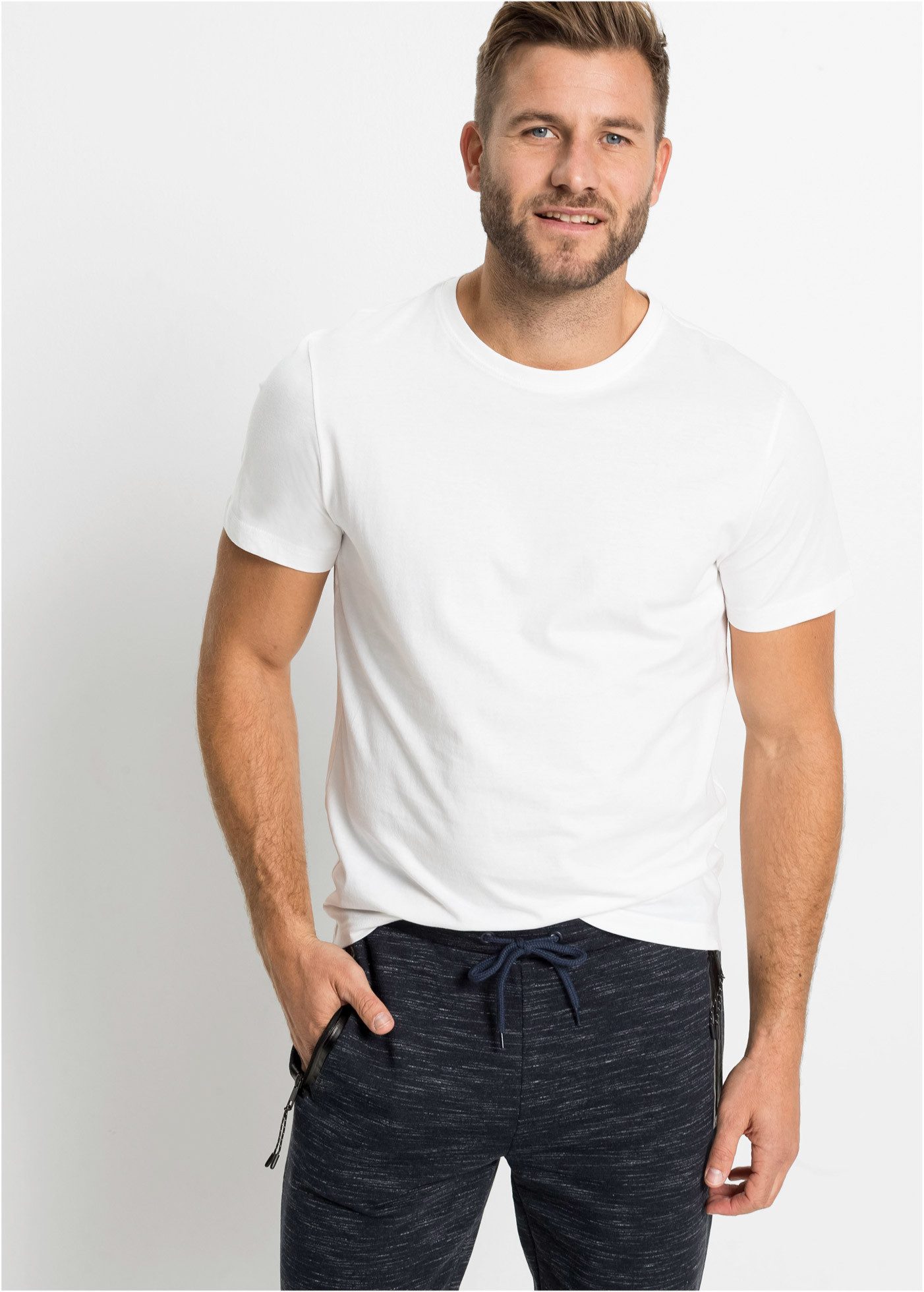 bonprix T-Shirt (Packung, 3-tlg) bequemer Regular Fit, Rundhalsausschnitt, leichte Stoffqualität