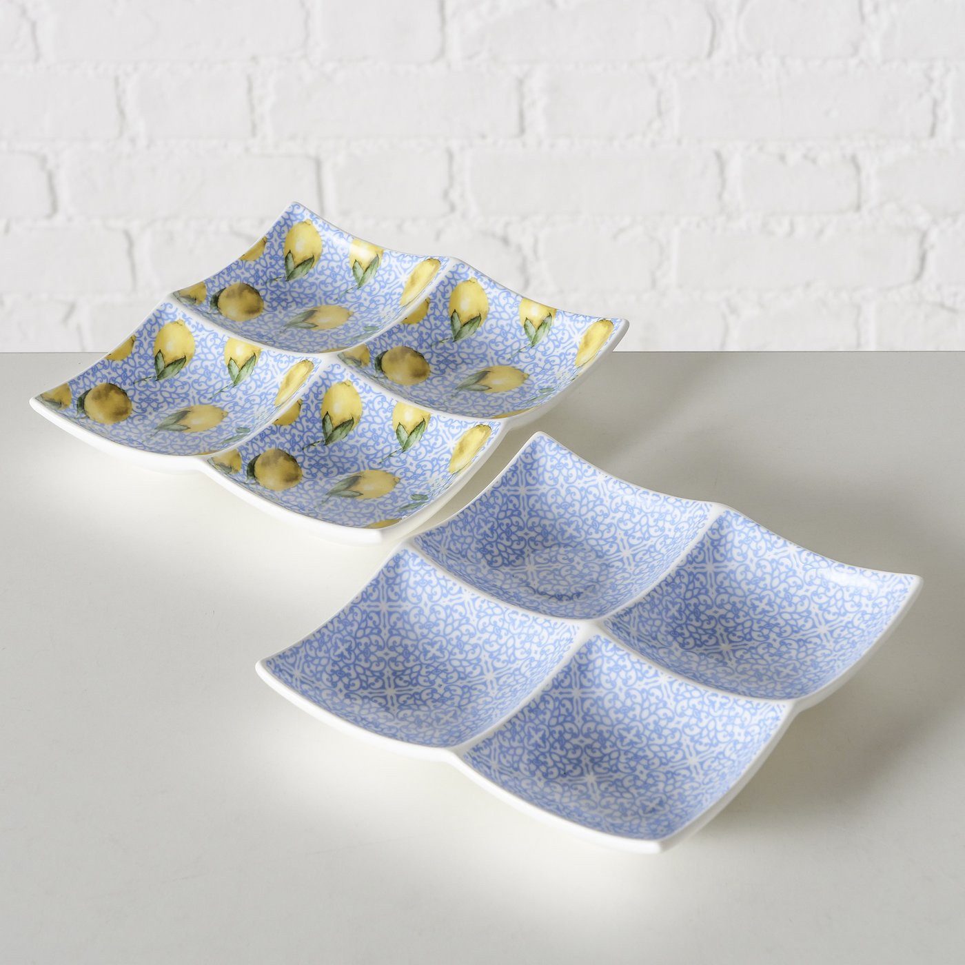 BOLTZE Gebäckschale Schale, Snackschale Capri 2er-Set Mediterran, (Capri), 17cmx17cm