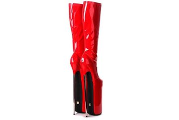 Giaro Fly Over Red Shiny Stiefel
