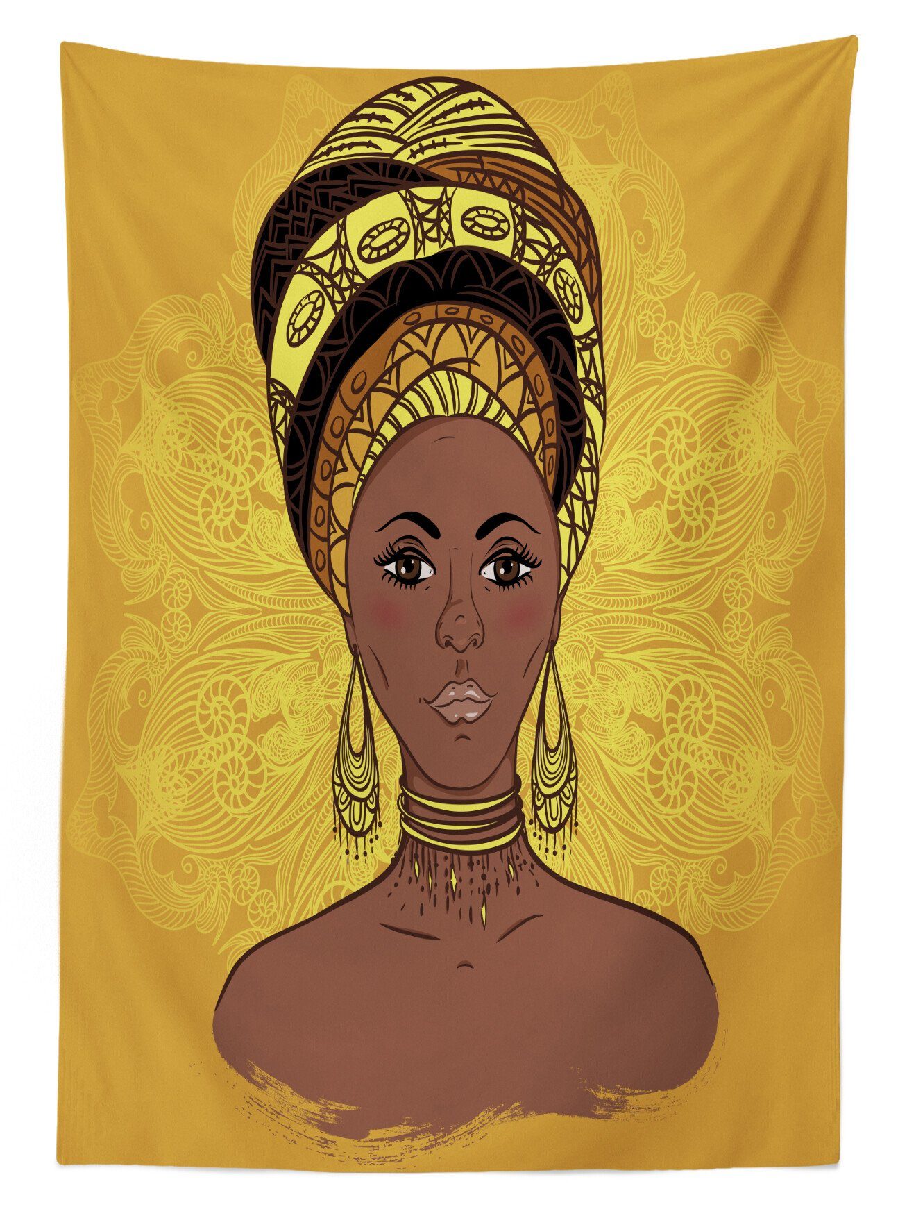 Abakuhaus Tischdecke Farbfest Waschbar Für Frau den geeignet afrikanische Porträt Klare Bereich Farben, Außen