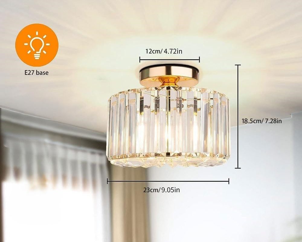 Riserva Dekolicht Kristall Innenlampe, Wohnzimmer Deckenlampe, E27, stilvol günstig online kaufen