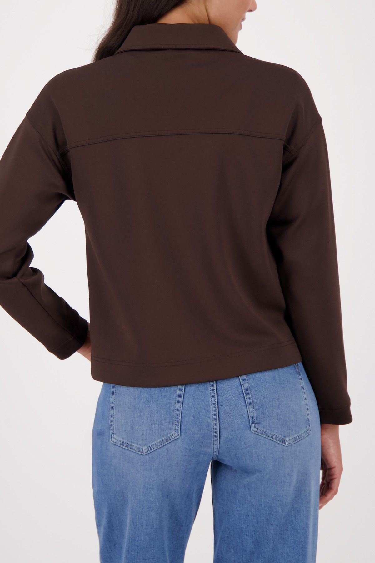 Monari Sweatjacke Hemdkragen, große Brusttaschen, elastische Qualität günstig online kaufen